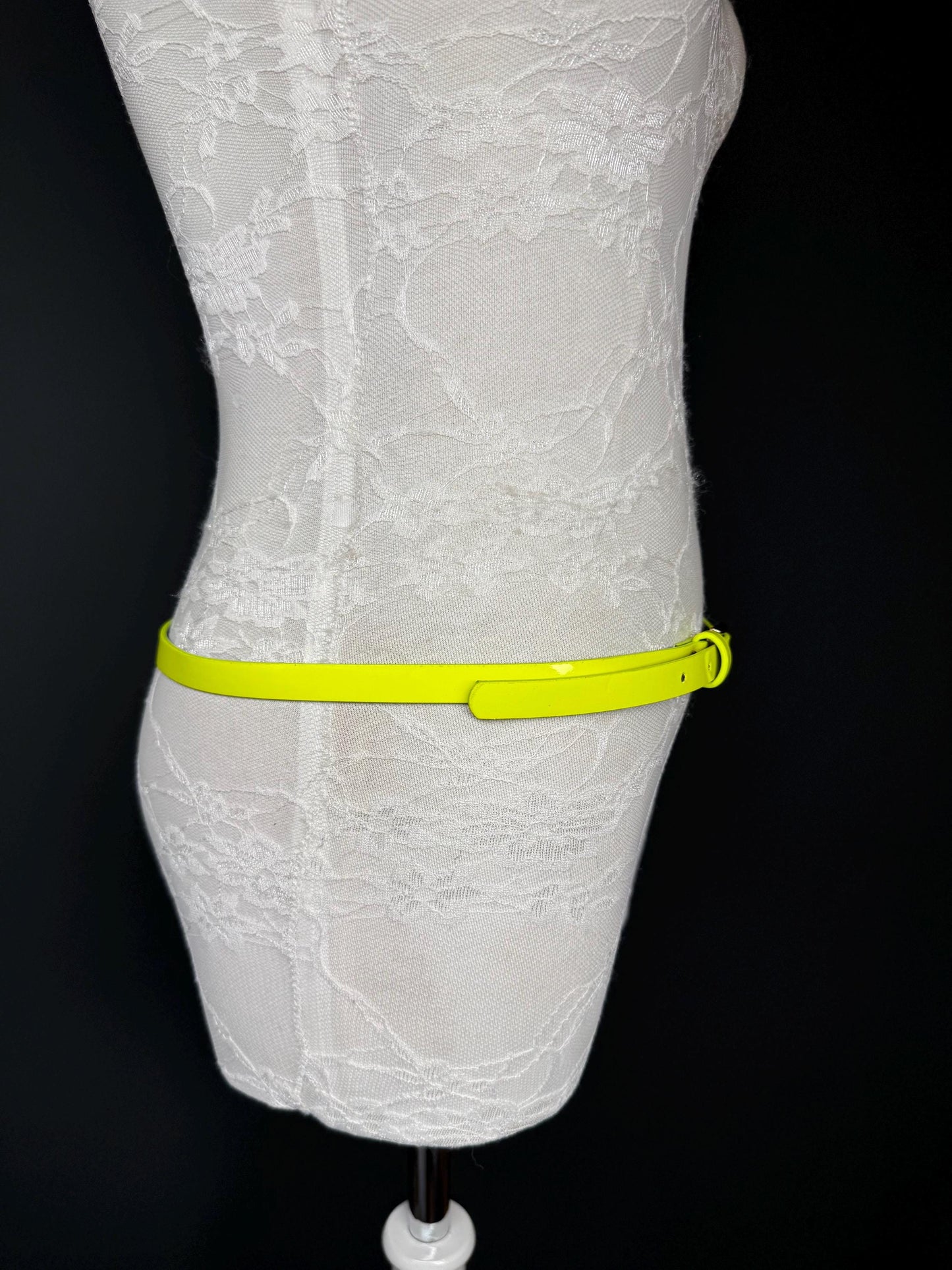 1/2 Wide Neon Yellow Belt Accessory , Adjustable Size 6-14, Fashion Belt, Handmade Belt, High Quality, Neon Colour. Vegan Belt, Festival
