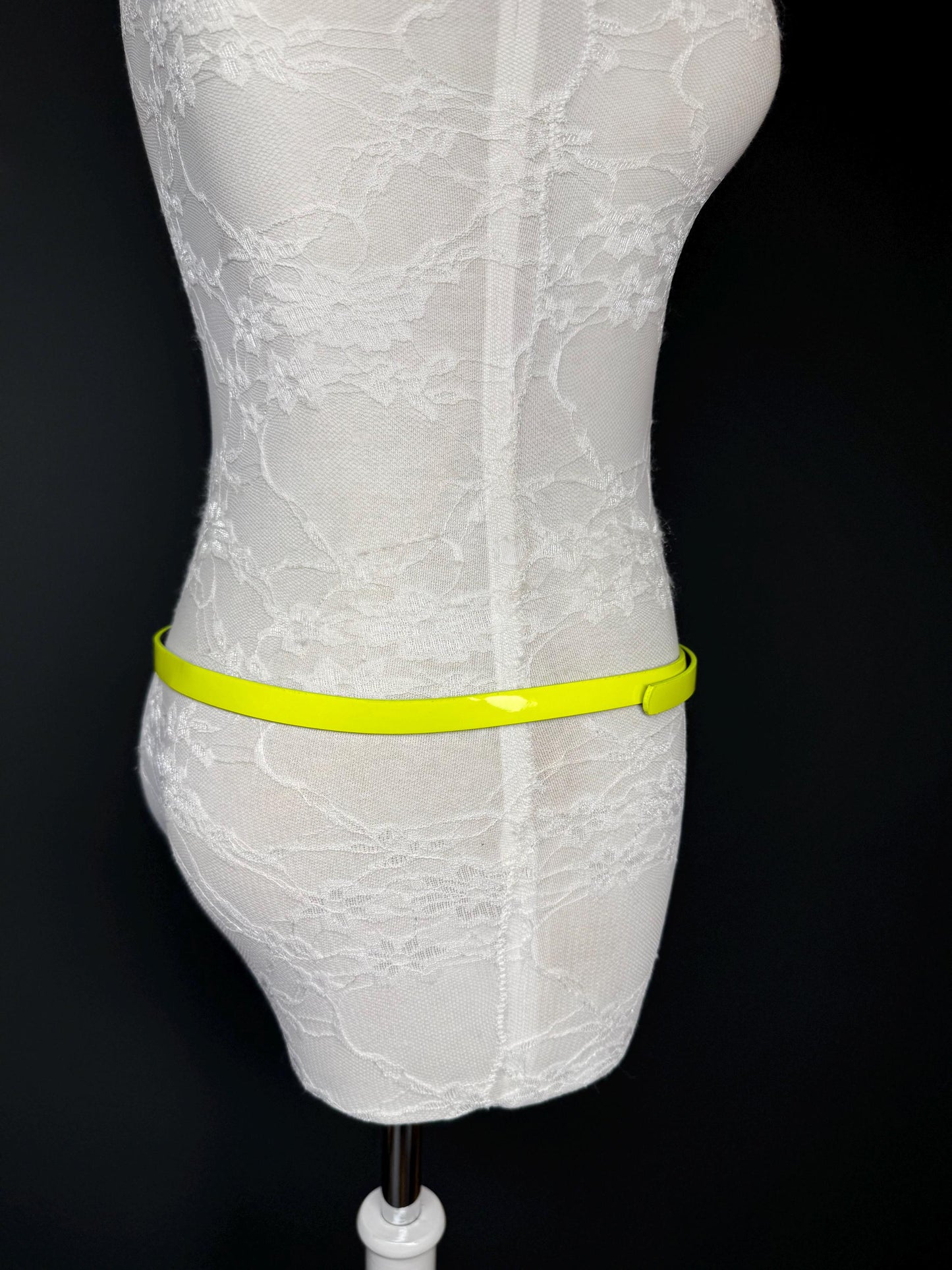 1/2 Wide Neon Yellow Belt Accessory , Adjustable Size 6-14, Fashion Belt, Handmade Belt, High Quality, Neon Colour. Vegan Belt, Festival