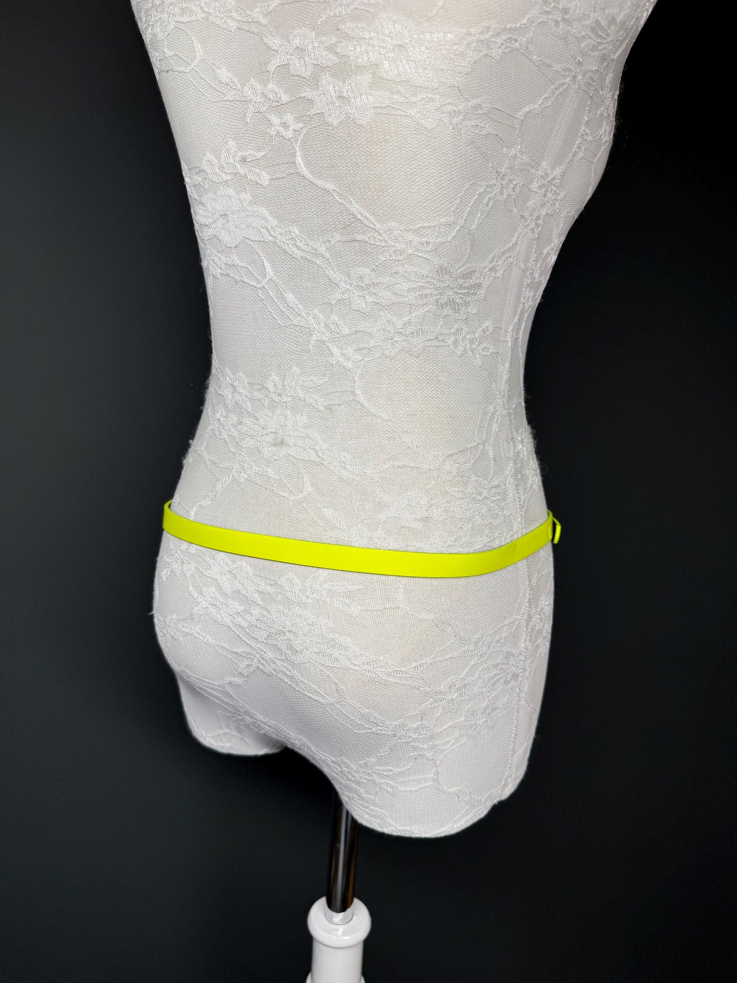 1/2 Wide Neon Yellow Belt Accessory , Adjustable Size 6-14, Fashion Belt, Handmade Belt, High Quality, Neon Colour. Vegan Belt, Festival