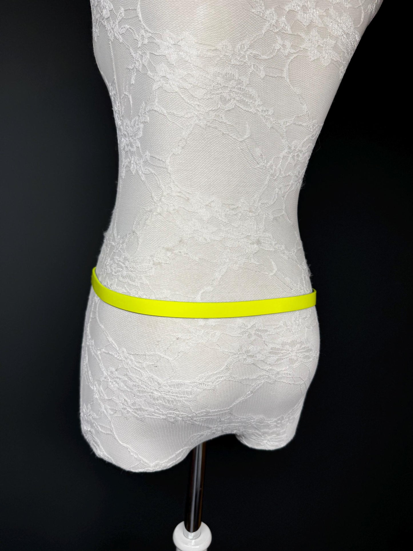 1/2 Wide Neon Yellow Belt Accessory , Adjustable Size 6-14, Fashion Belt, Handmade Belt, High Quality, Neon Colour. Vegan Belt, Festival