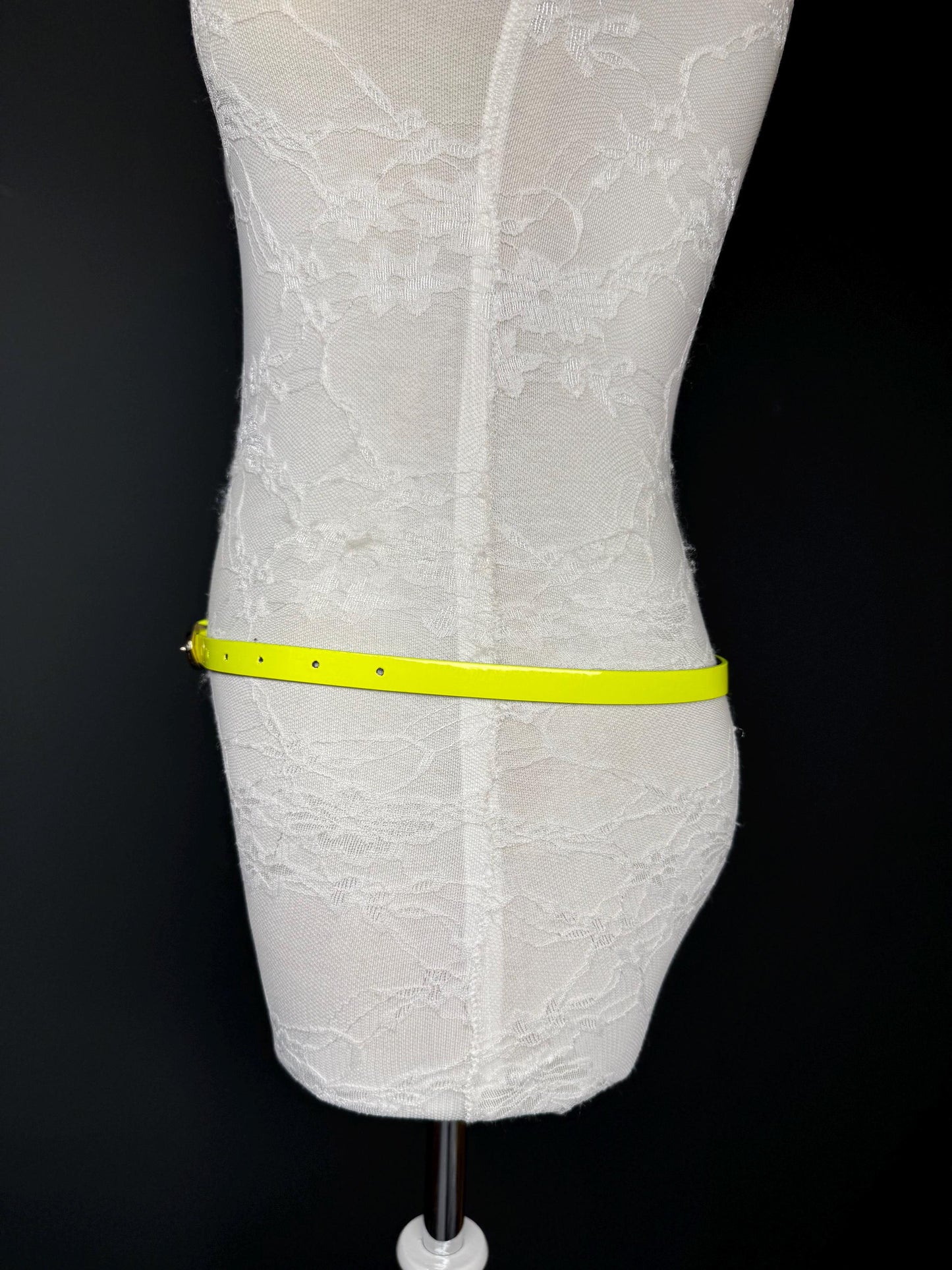 1/2 Wide Neon Yellow Belt Accessory , Adjustable Size 6-14, Fashion Belt, Handmade Belt, High Quality, Neon Colour. Vegan Belt, Festival