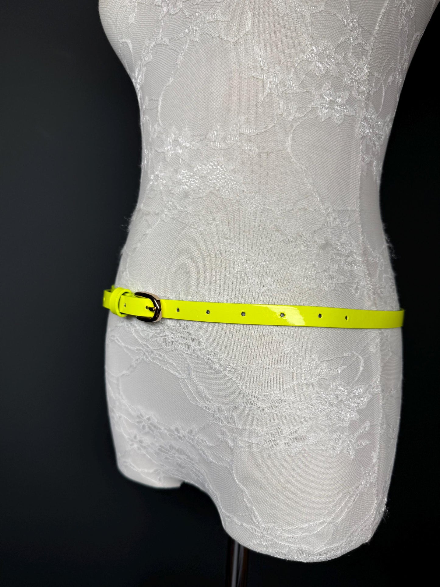 1/2 Wide Neon Yellow Belt Accessory , Adjustable Size 6-14, Fashion Belt, Handmade Belt, High Quality, Neon Colour. Vegan Belt, Festival