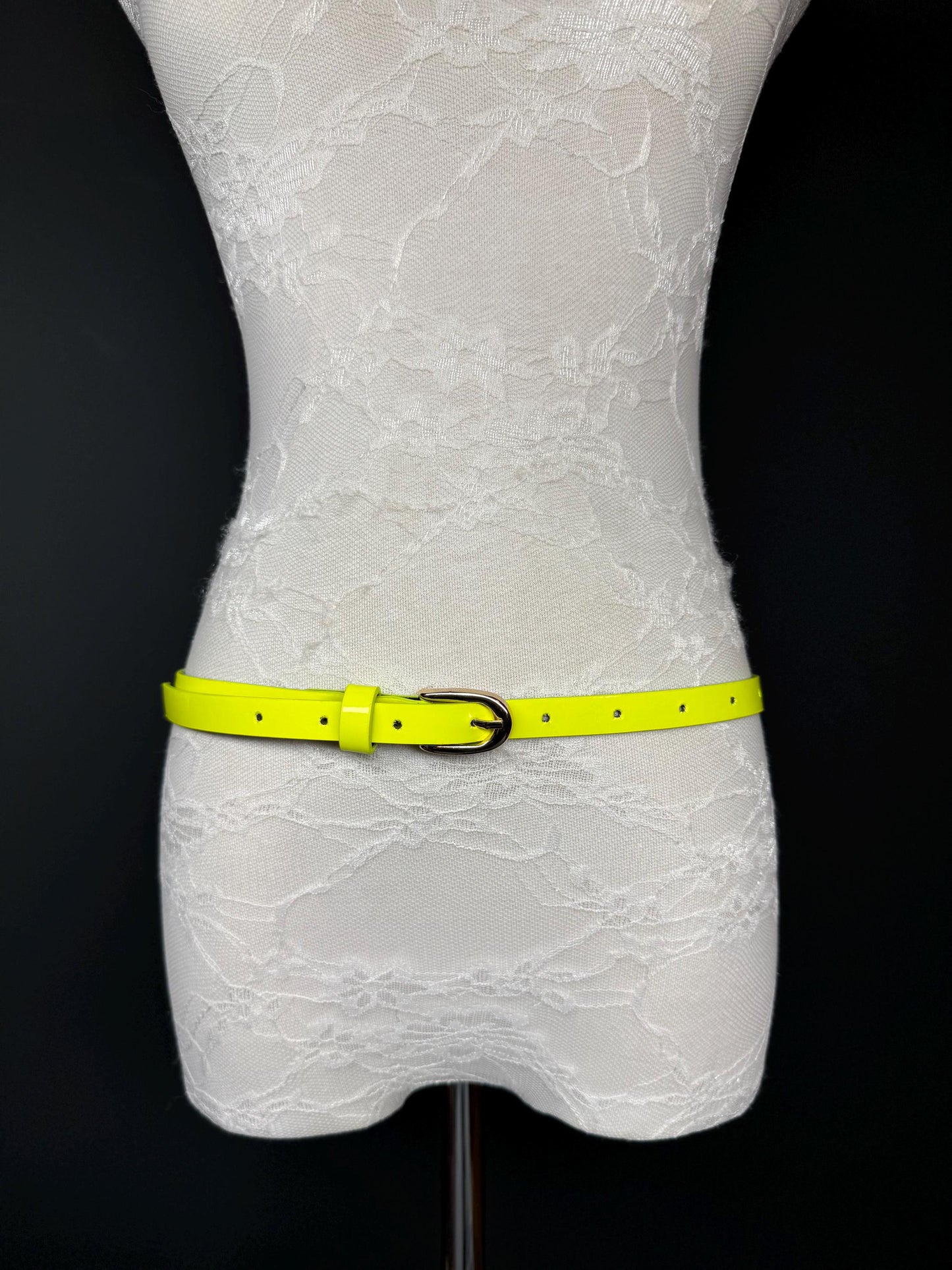 1/2 Wide Neon Yellow Belt Accessory , Adjustable Size 6-14, Fashion Belt, Handmade Belt, High Quality, Neon Colour. Vegan Belt, Festival