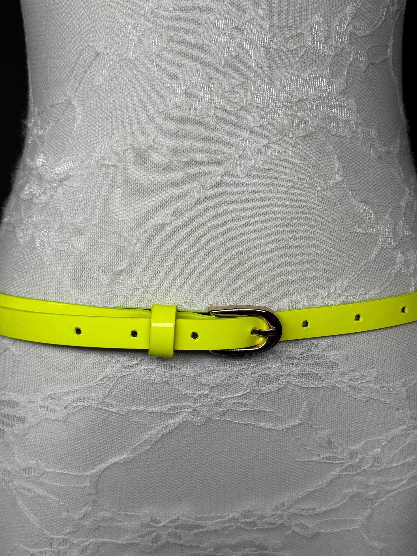 1/2 Wide Neon Yellow Belt Accessory , Adjustable Size 6-14, Fashion Belt, Handmade Belt, High Quality, Neon Colour. Vegan Belt, Festival