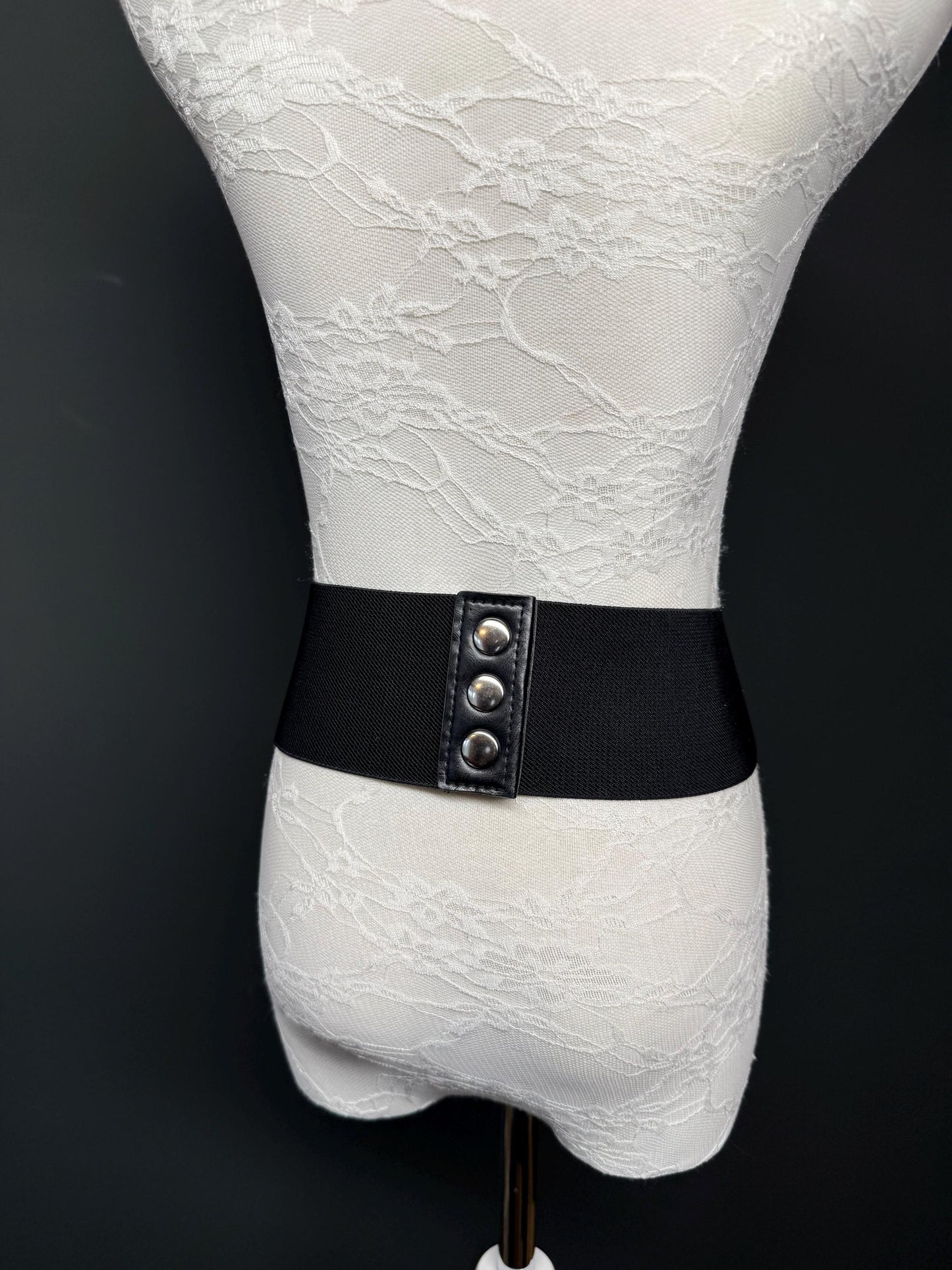 3” Belt-Wide Faux Leather Belt, Black Elastic Belt, Gift, Elasticated Belt, Stretch Belt, Corset Belt, D Ring Belt