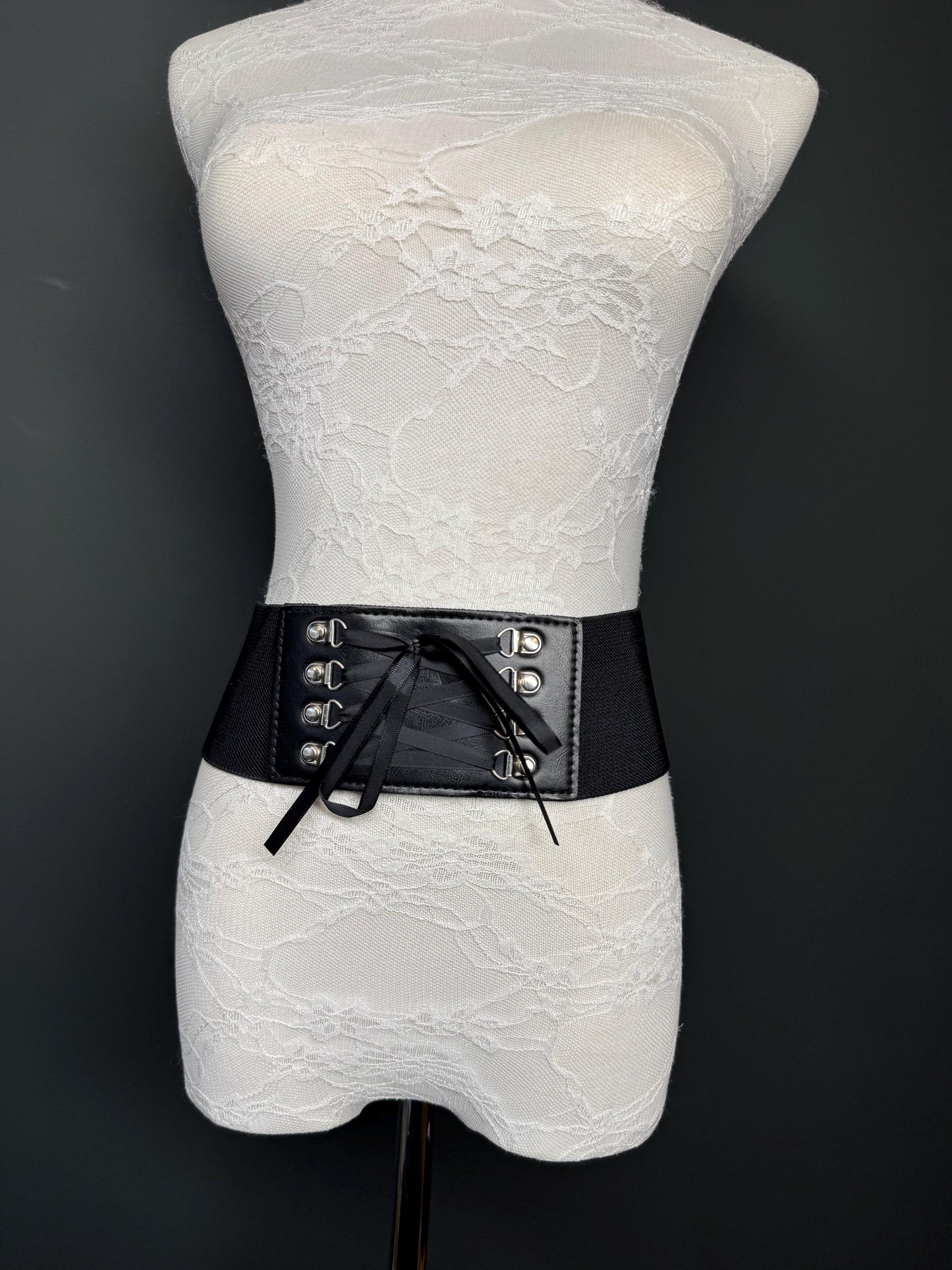3” Belt-Wide Faux Leather Belt, Black Elastic Belt, Gift, Elasticated Belt, Stretch Belt, Corset Belt, D Ring Belt