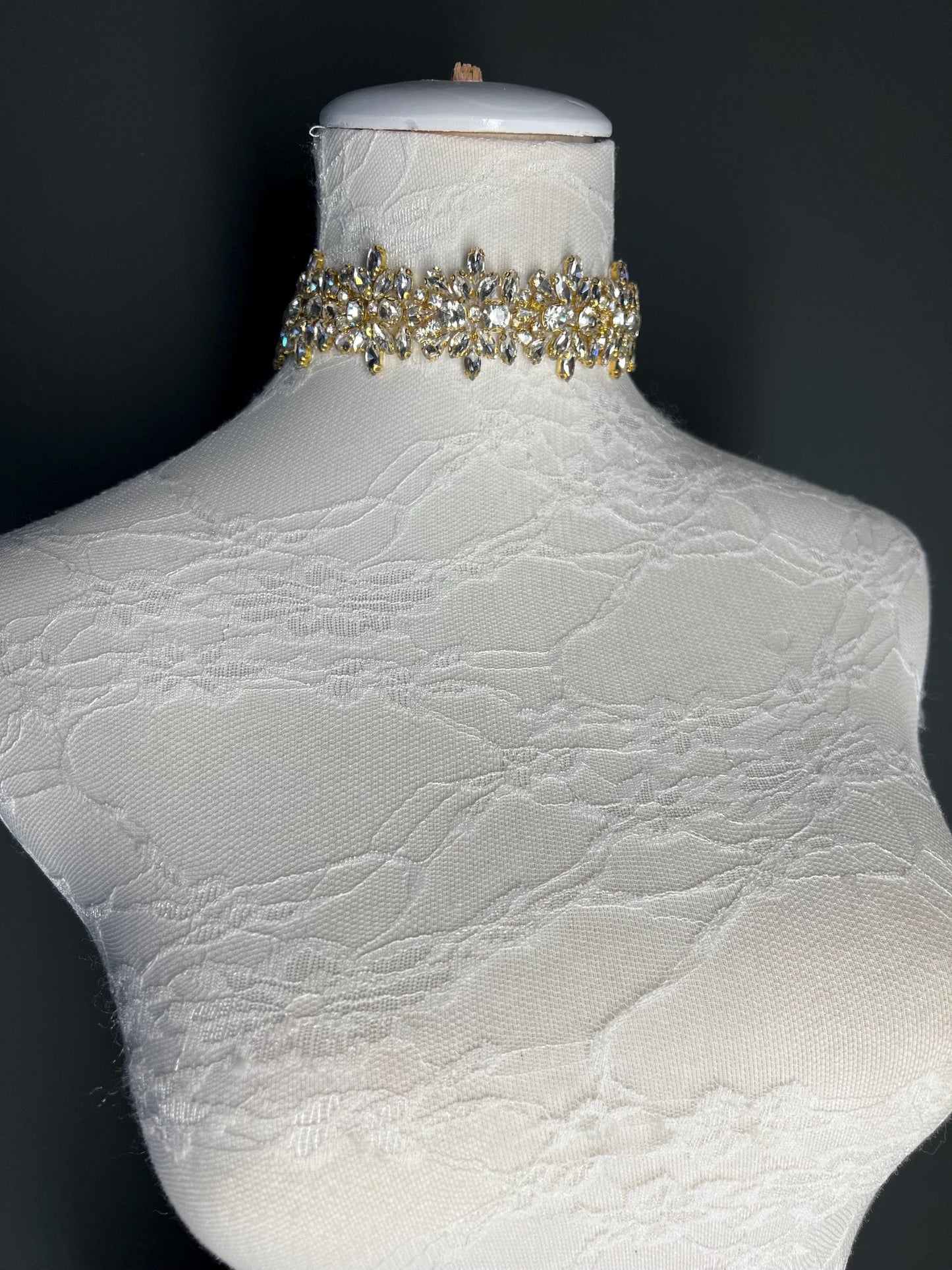 Jewel Choker, Choker Necklace, Bridal, Weddings Rhinestone choker, Handmade, Classic Choker, Stunning, Exclusive FAN Design