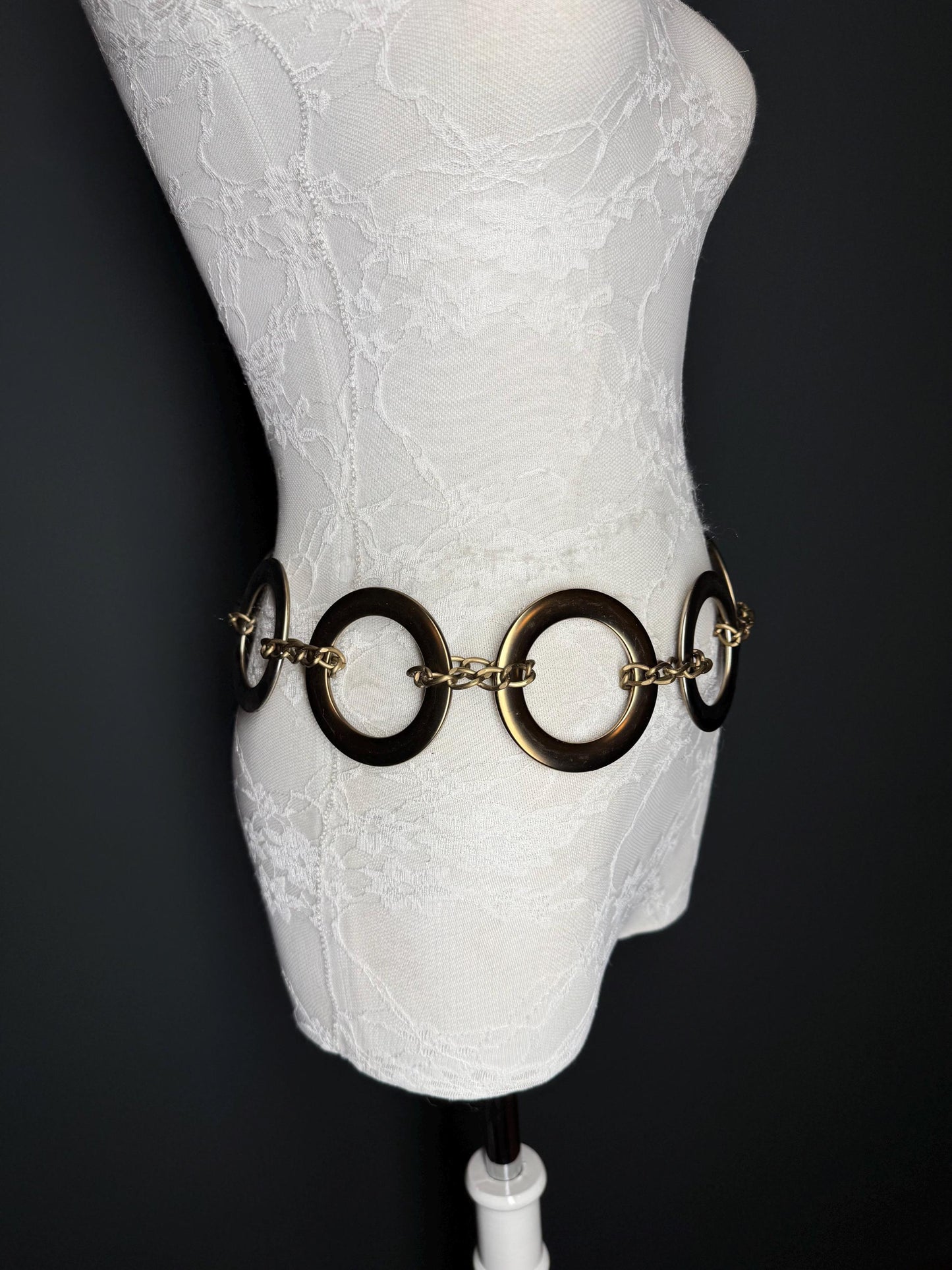 X-long Belt, Ring Belt, Antique Brass  Rings Belt, Gold, Silver, Gold, Chain Belt, Fashion Belt, Rings, 8cm Rings, Teen Sizes, 18”-60” sizes
