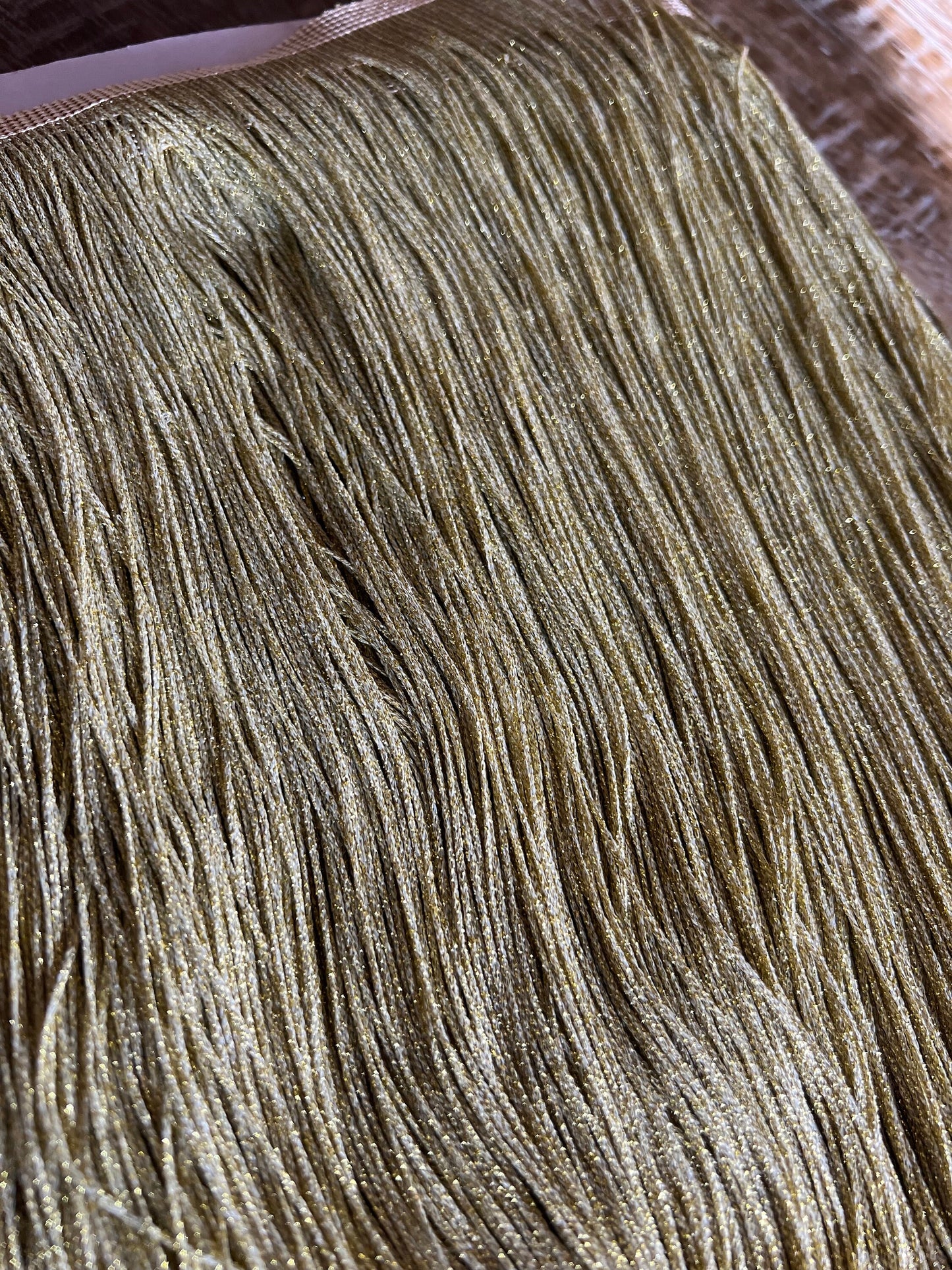 20" Lurex Fringe, Gold Couture Clothing Trim