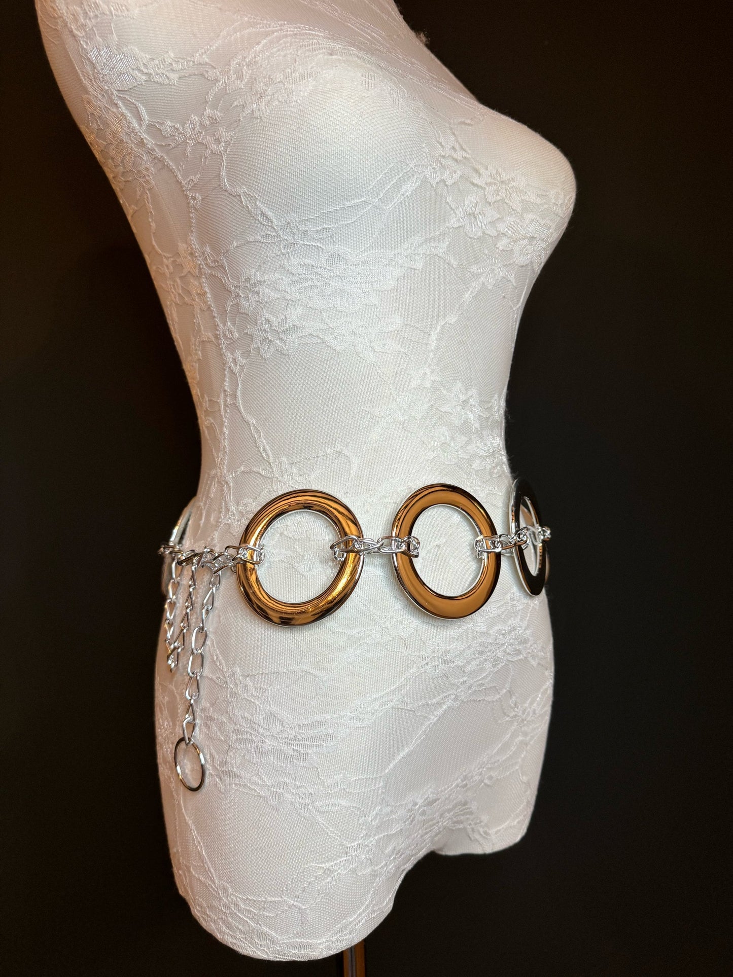 X-long Belt, Ring Belt, Antique Brass  Rings Belt, Gold, Silver, Gold, Chain Belt, Fashion Belt, Rings, 8cm Rings, Teen Sizes, 18”-60” sizes