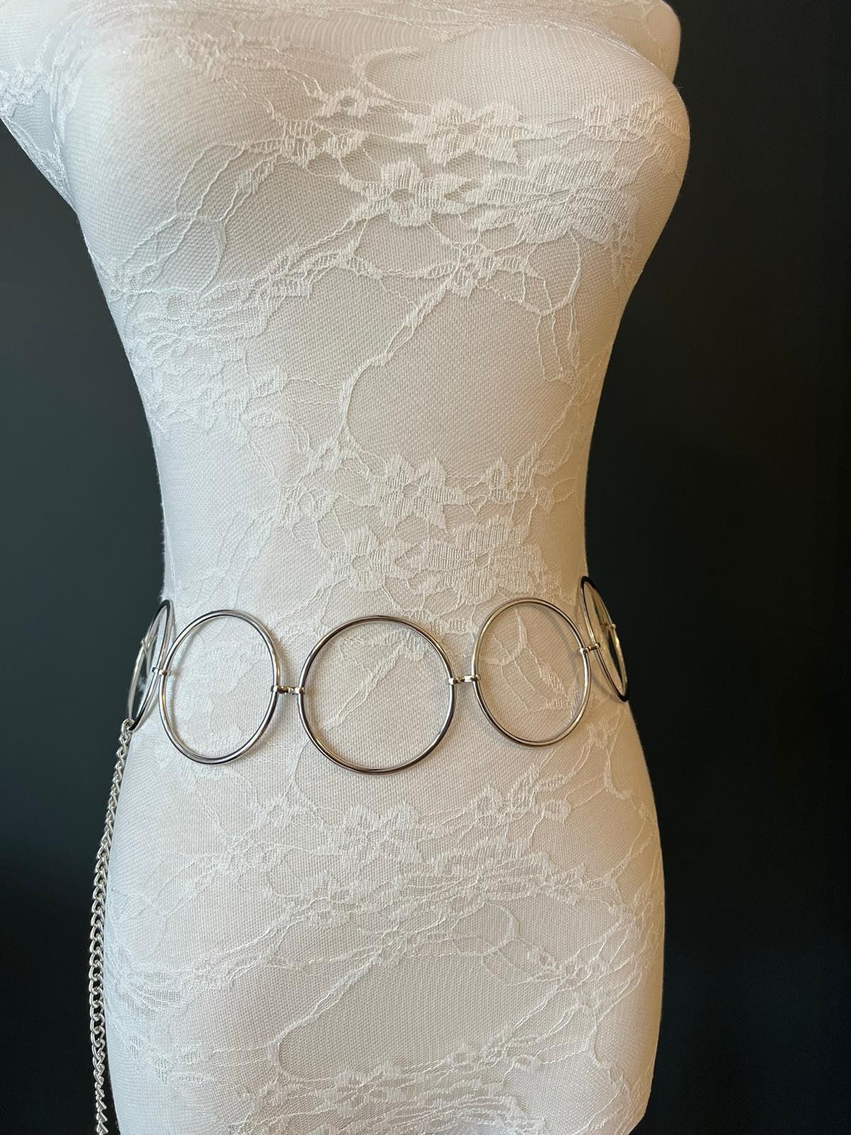 X-long Belt, Ring Belt, Silver Rings Belt, Chain Belt, Fashion Belt, 4cm Rings, 5cm Rings, 6cm Rings, Plus Sizes, Teen, 18”-60”, Swimwear