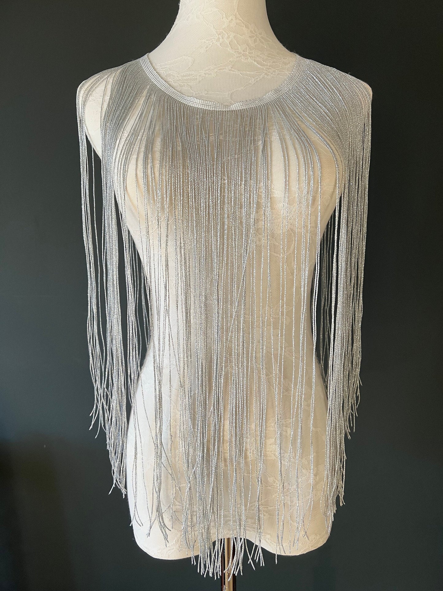 20" Lurex Fringe, Gold Couture Clothing Trim