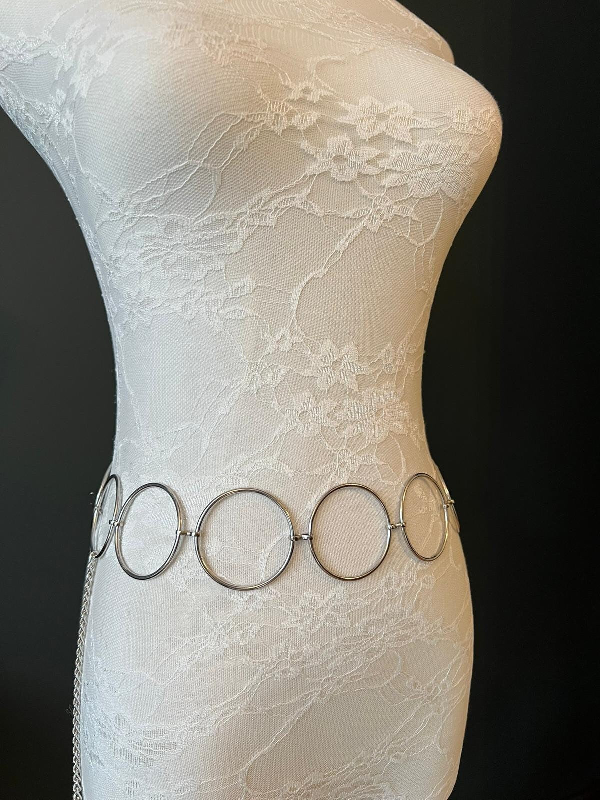X-long Belt, Ring Belt, Silver Rings Belt, Chain Belt, Fashion Belt, 4cm Rings, 5cm Rings, 6cm Rings, Plus Sizes, Teen, 18”-60”, Swimwear