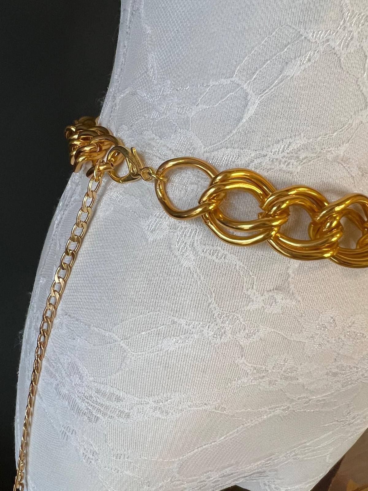 X-long Chunky Chain Belt, Heavy Chain Belt, Silver, Gold, Fashion Belt, Teen Sizes, 18”-60”, Belt, Gift, Festival, Couture, FAN Design