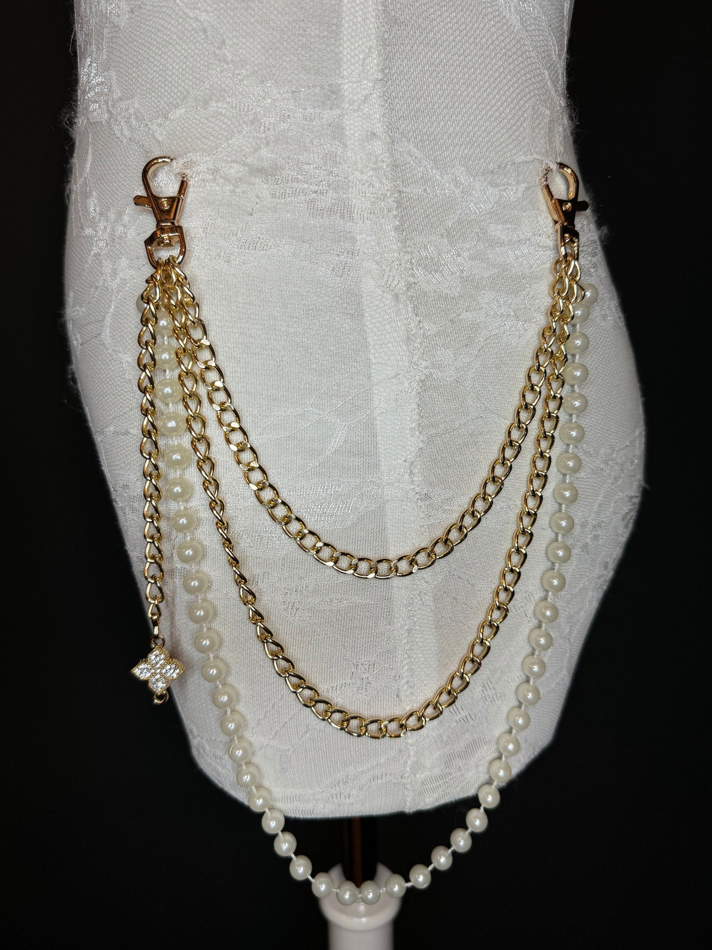 Layered Jeans Chains, Street Fashion, Hip Hop, 3 size selection, Silver, 3 Layers, Gold, Silver, Pearl Jeans Chain, Festival, Gift,Bag Chain