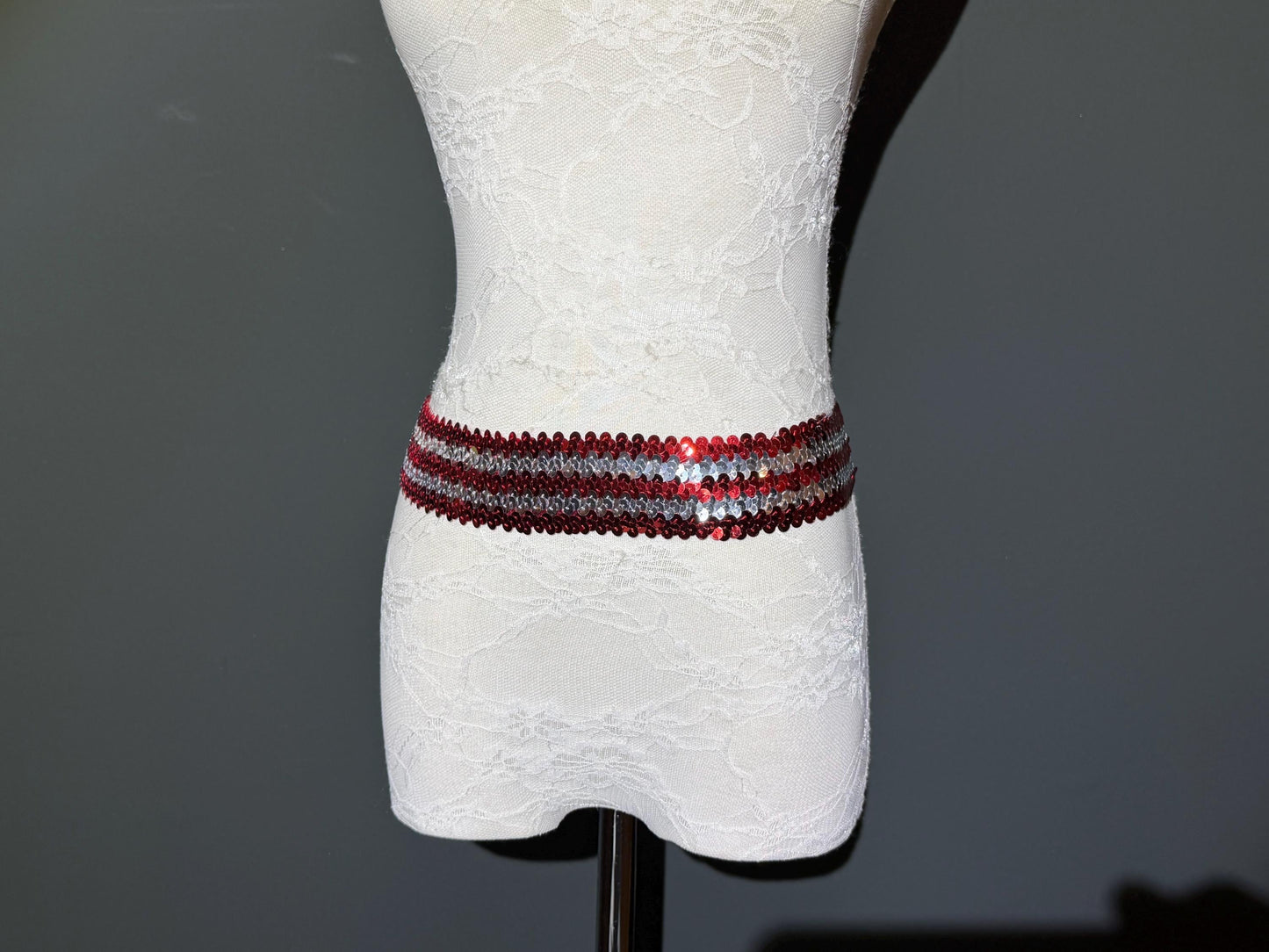 X-long 2” Wide Sequin Stretch Belt - Waist Sizes 18-60 inch, 9 Colours, Hand crafted, FAN Design, Partywear, Fashion Belt, Sequins Belt