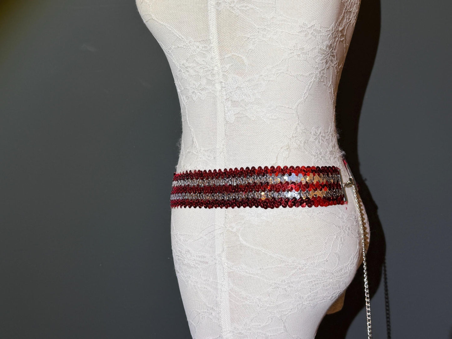 X-long 2” Wide Sequin Stretch Belt - Waist Sizes 18-60 inch, 9 Colours, Hand crafted, FAN Design, Partywear, Fashion Belt, Sequins Belt