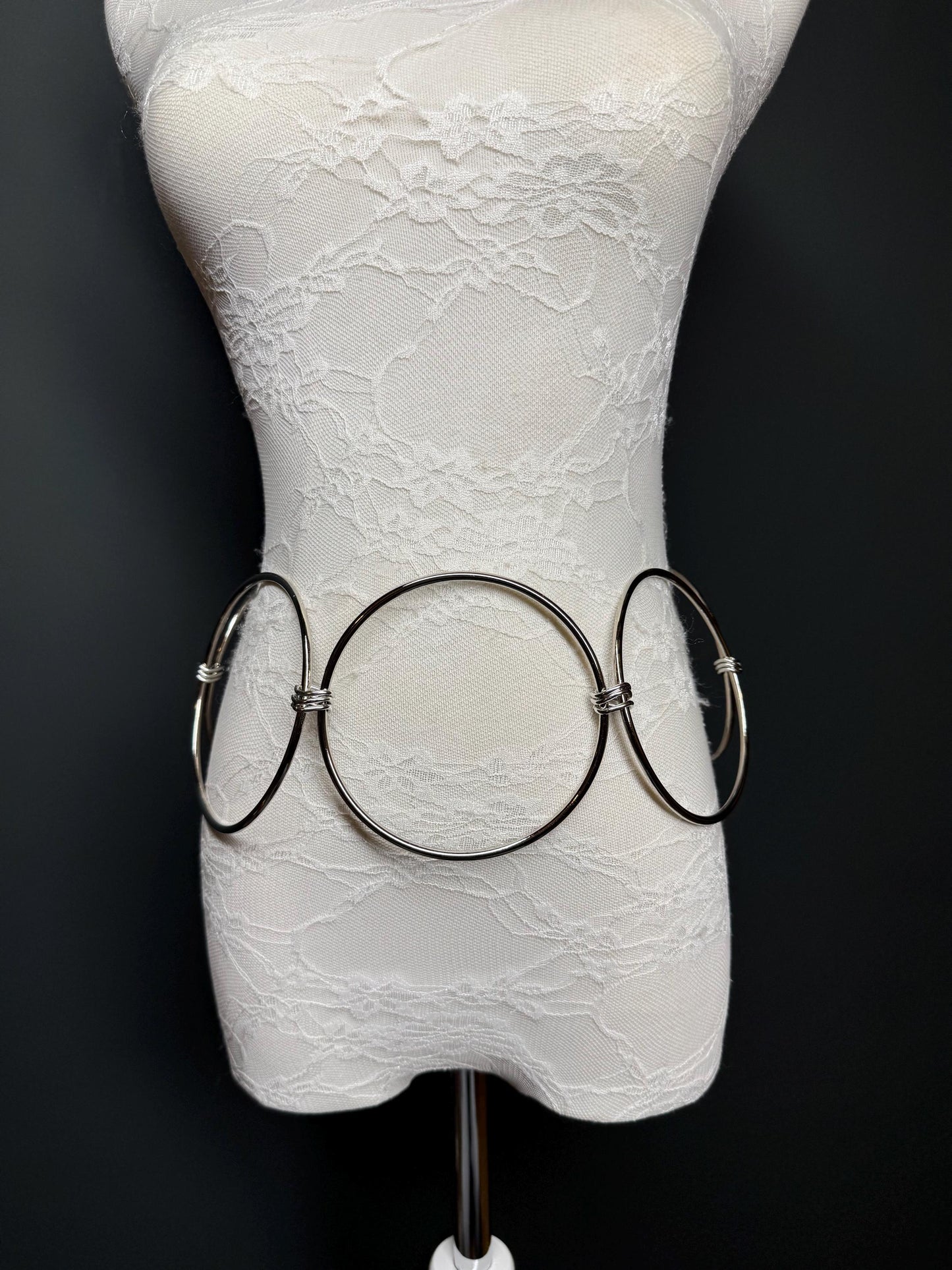 X-long, Silver, Gold 4.5” Metal Rings Belt, Silver, Gold Metal Ring Belt, Extra Wide, FAN Design, Elegant, Belt, Plus Sizes, Teen, 18”-60”