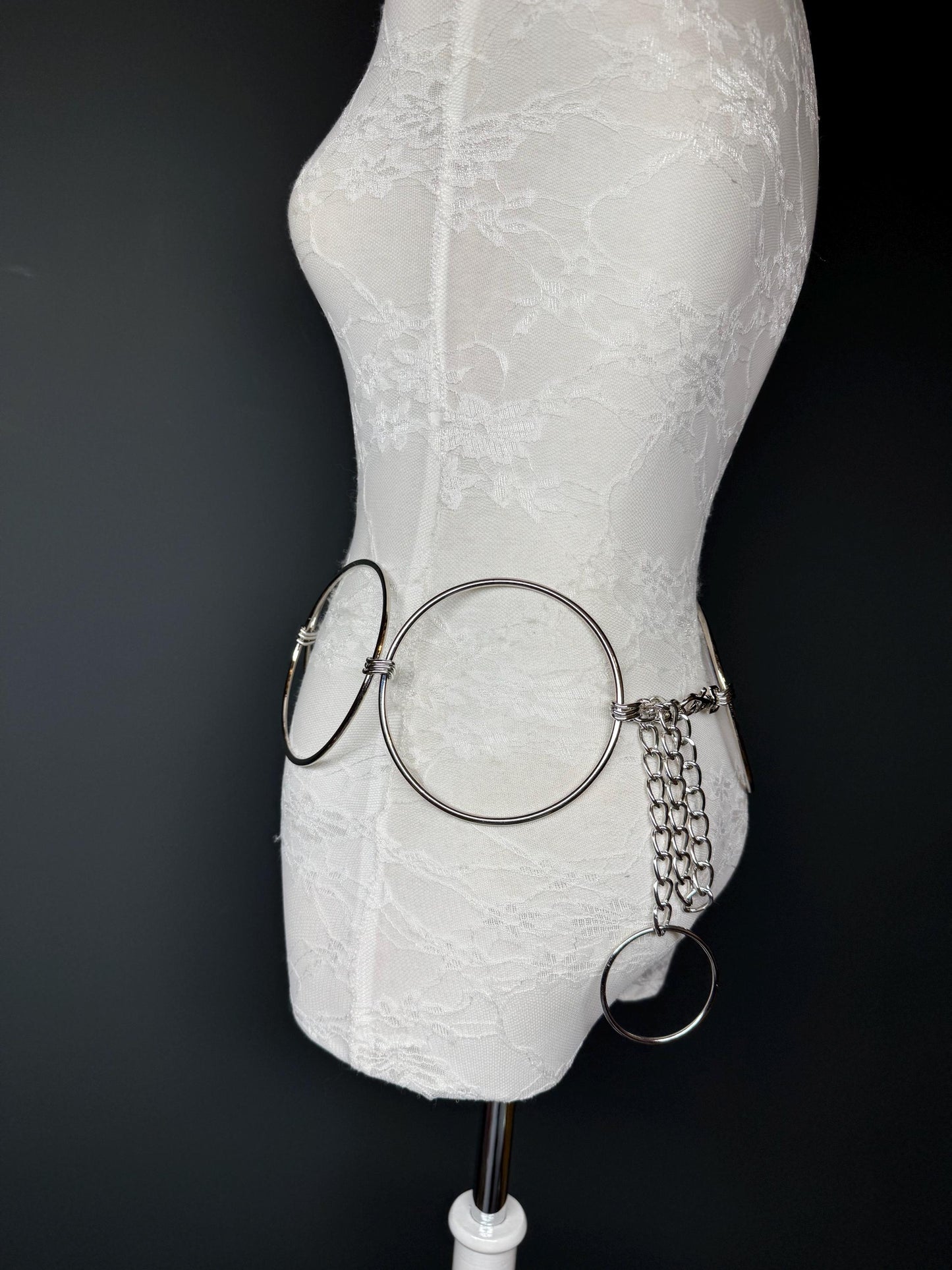 X-long, Silver, Gold 4.5” Metal Rings Belt, Silver, Gold Metal Ring Belt, Extra Wide, FAN Design, Elegant, Belt, Plus Sizes, Teen, 18”-60”