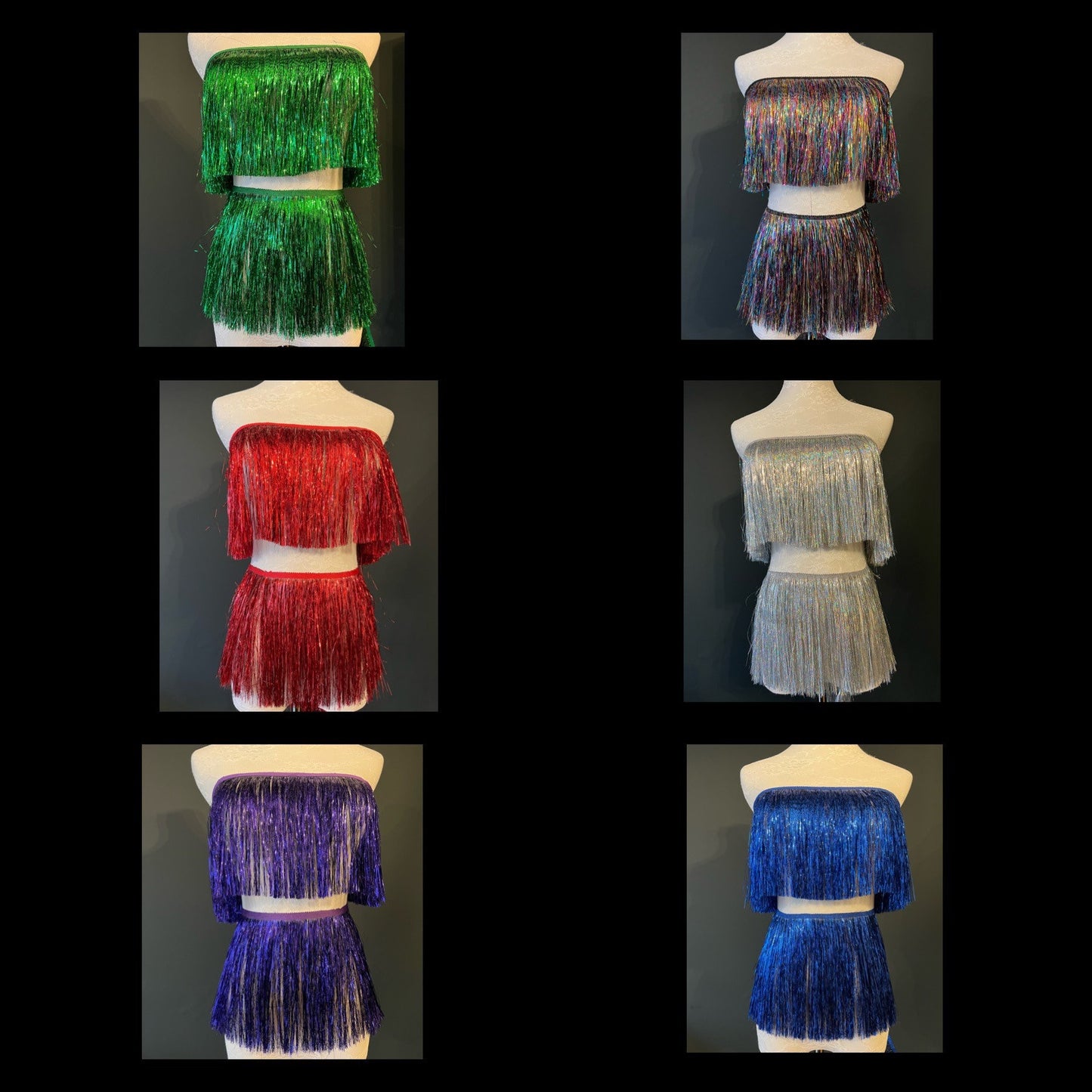 Rose Gold Tinsel Fringe, 8" Wide, High Dense Quality, 17 Colours