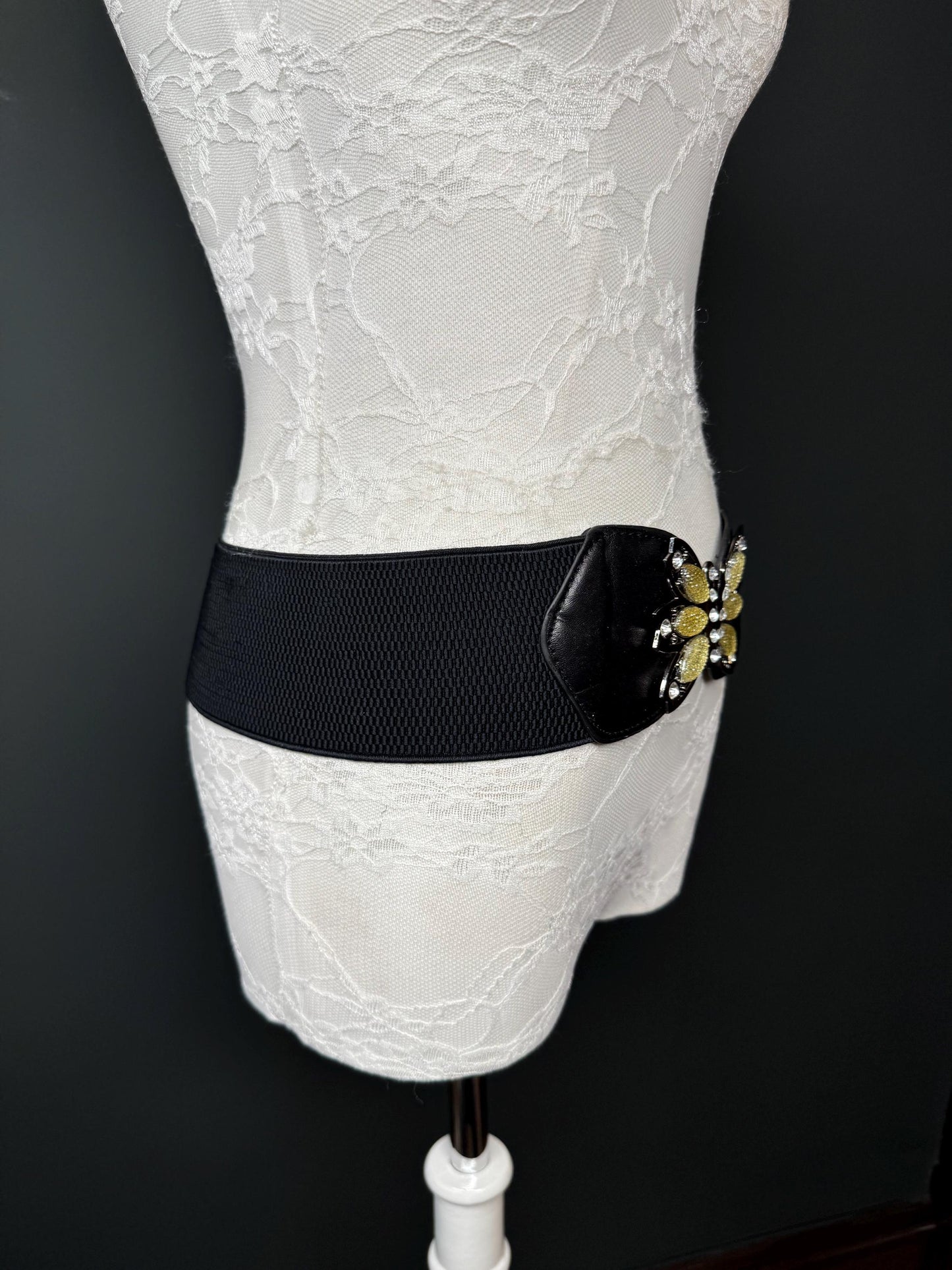 Black Woven Elastic Buckle Belt, Hand-made, Stretch Belt, Quality, Belt, Unique Belt, Fastening Belt, Festival, Dress, Tops, Resort, Beach