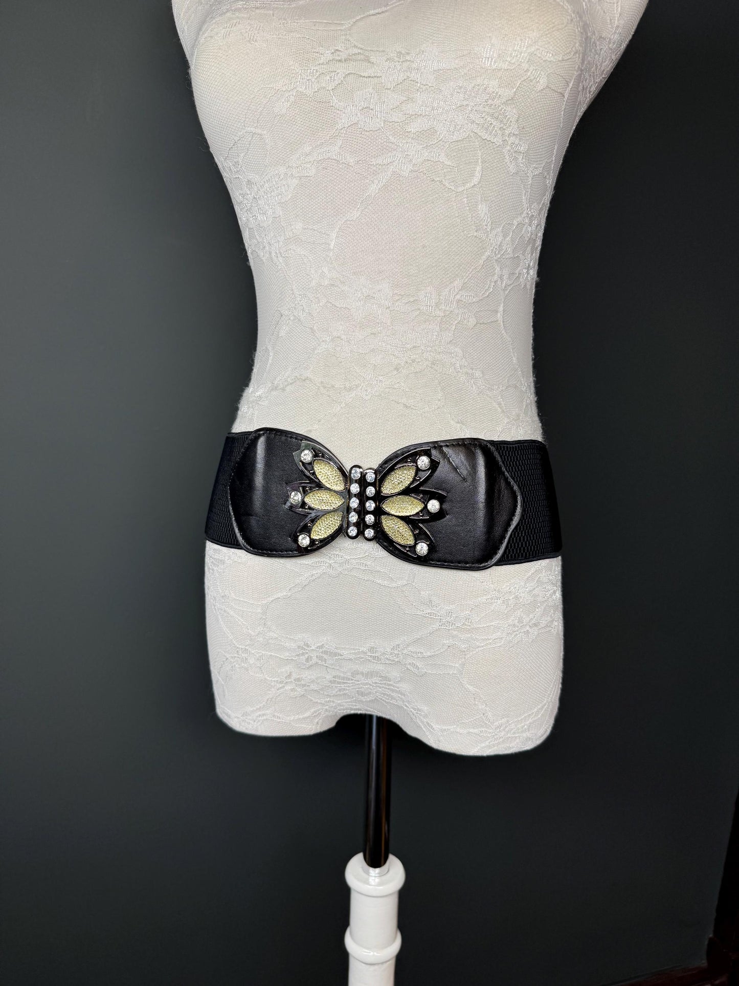Black Woven Elastic Buckle Belt, Hand-made, Stretch Belt, Quality, Belt, Unique Belt, Fastening Belt, Festival, Dress, Tops, Resort, Beach