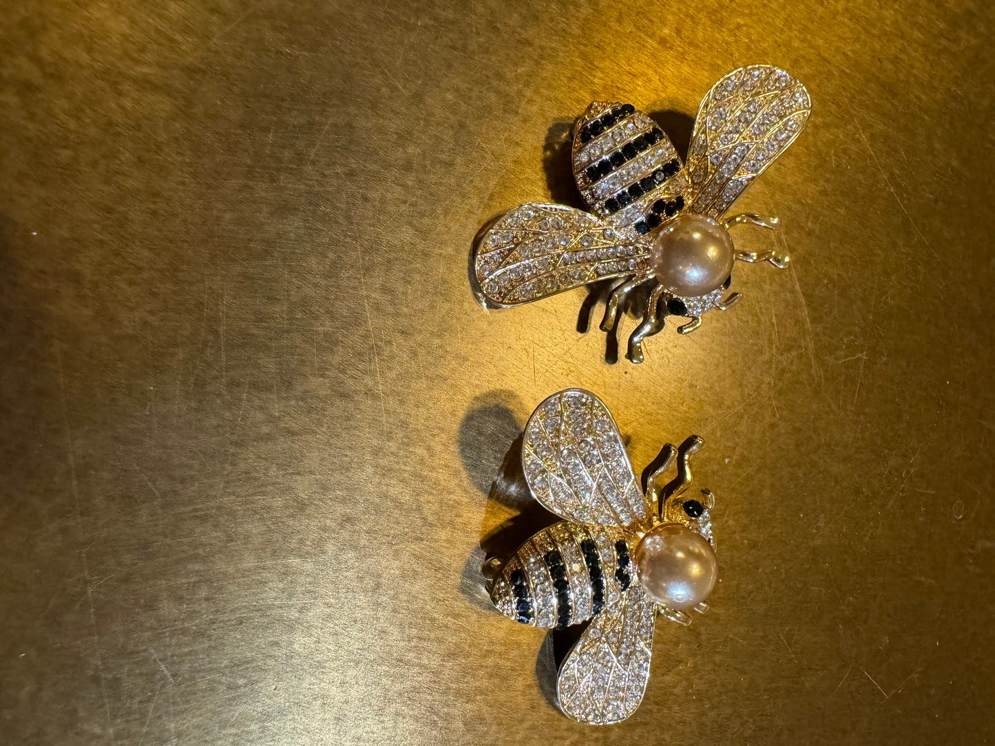Bee Pin on Brooch, Diamanté & Pearl, Gift, Elegant Brooch, 5cm x 3cm, 2” Wide, Brooch, Elegant