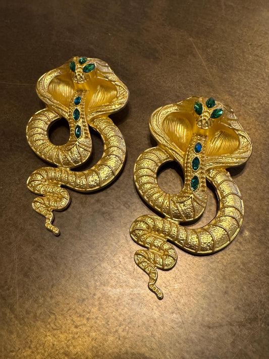 Gold Snake Brooch 3.5”