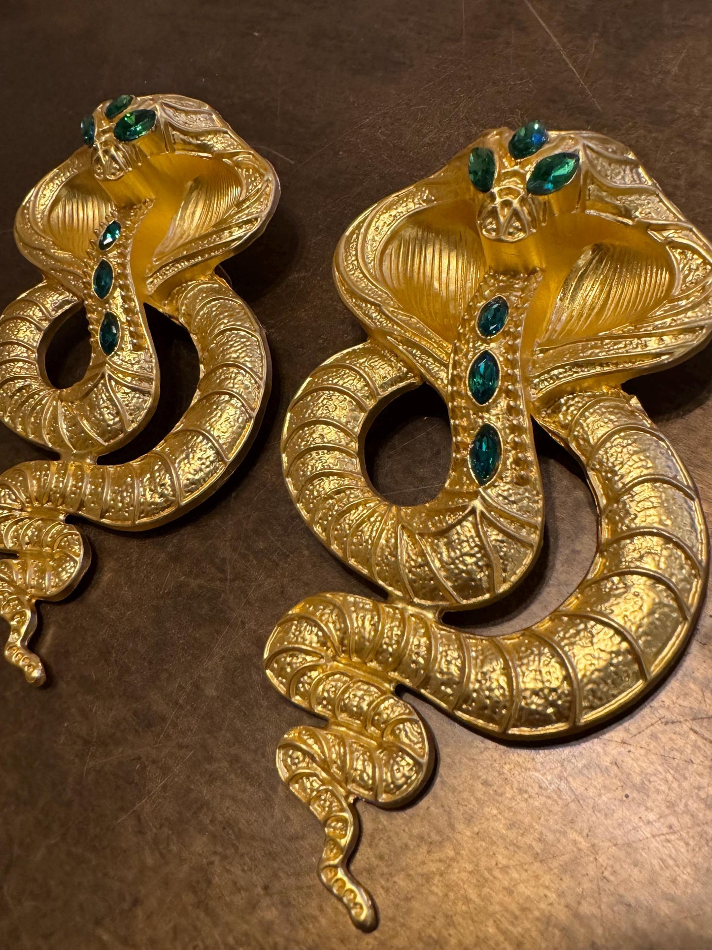Gold Snake Brooch 3.5”
