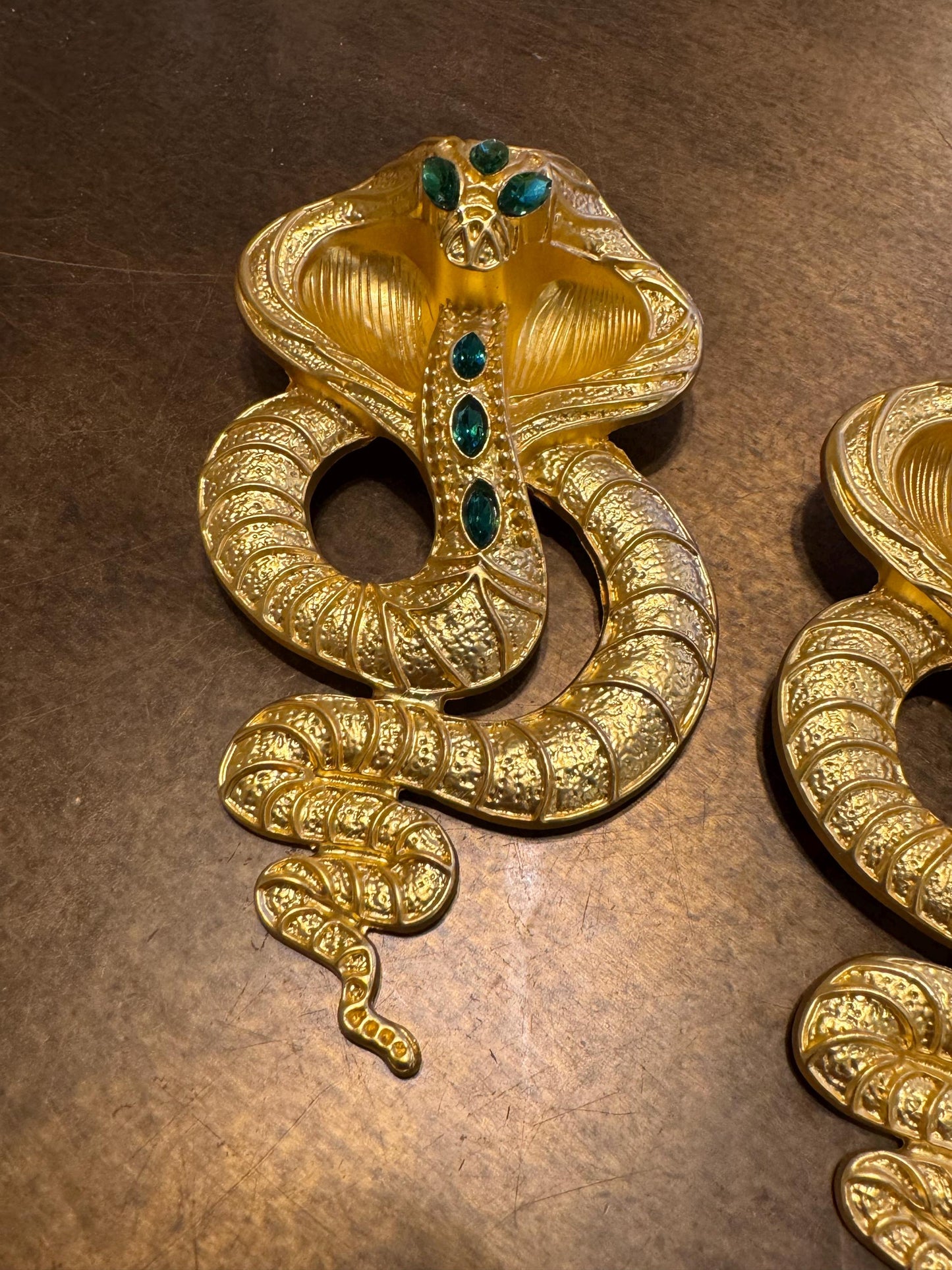 Gold Snake Brooch 3.5”
