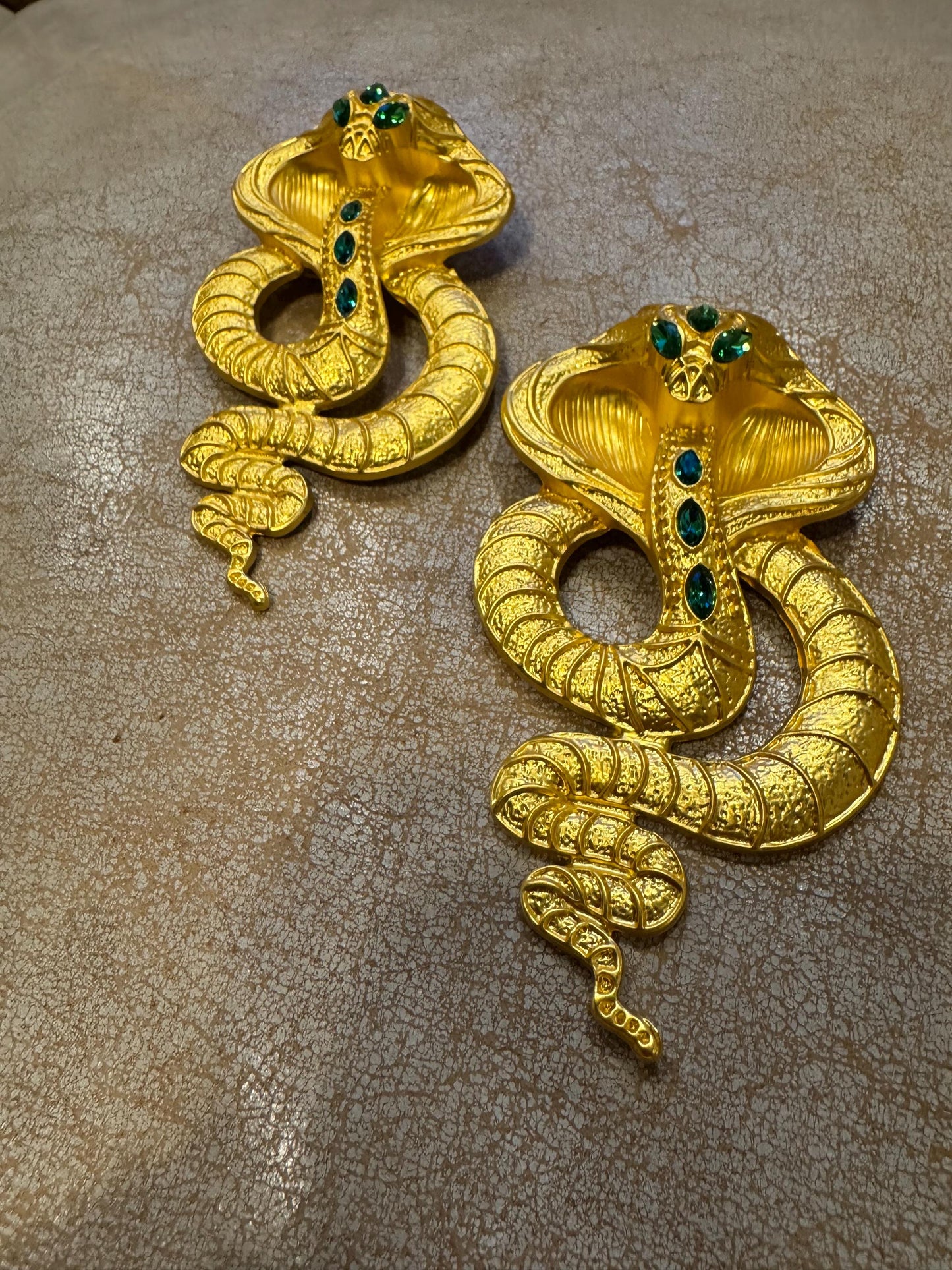 Gold Snake Brooch 3.5”