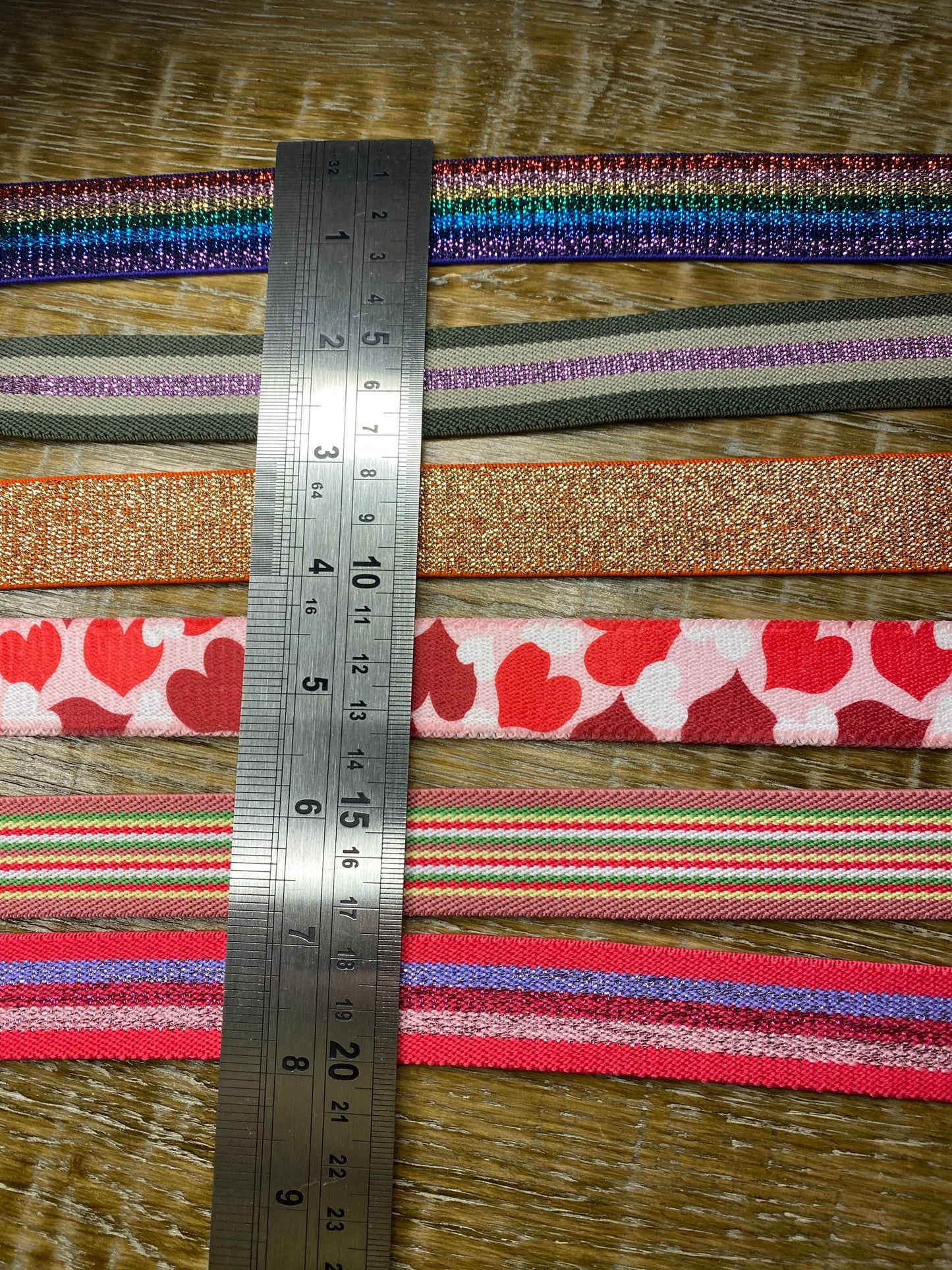Striped Elastic Tape, 1" Wide, Costume & Craft Supplies