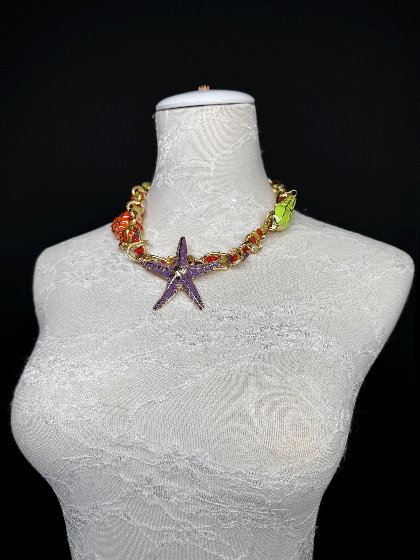 Starfish, Shells Necklace, Beads, High Quality, Chain Necklace, Shells, Fashion, FAN Design, Gift, Beach, Resort, Gift, Festival