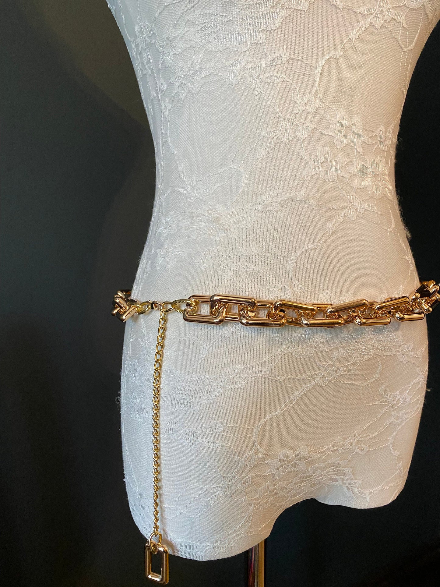 Rose Gold Chain Link Belt: Handmade Fashion Swimwear Accessory UK Size 2-40