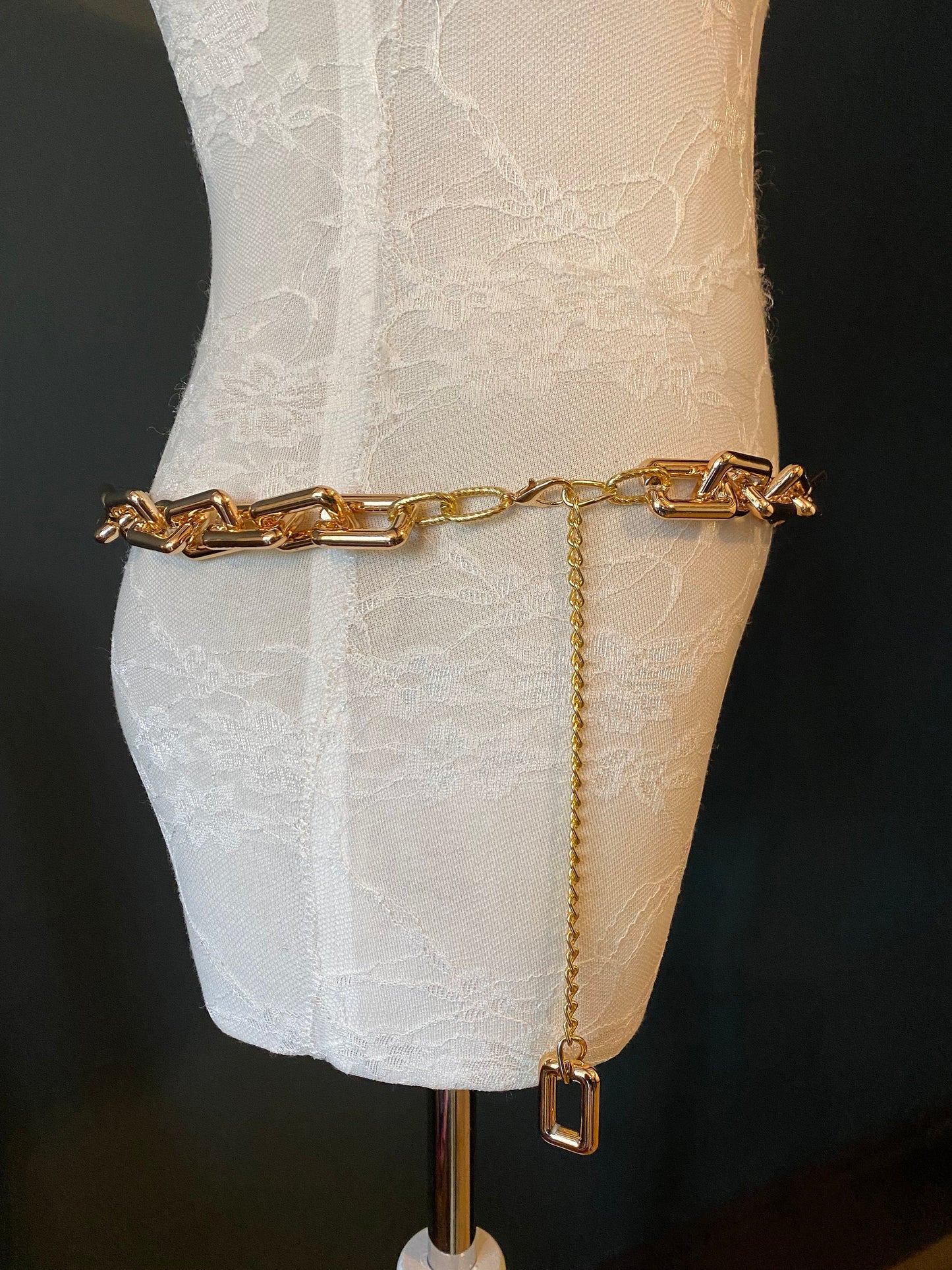 Rose Gold Chain Link Belt: Handmade Fashion Swimwear Accessory UK Size 2-40