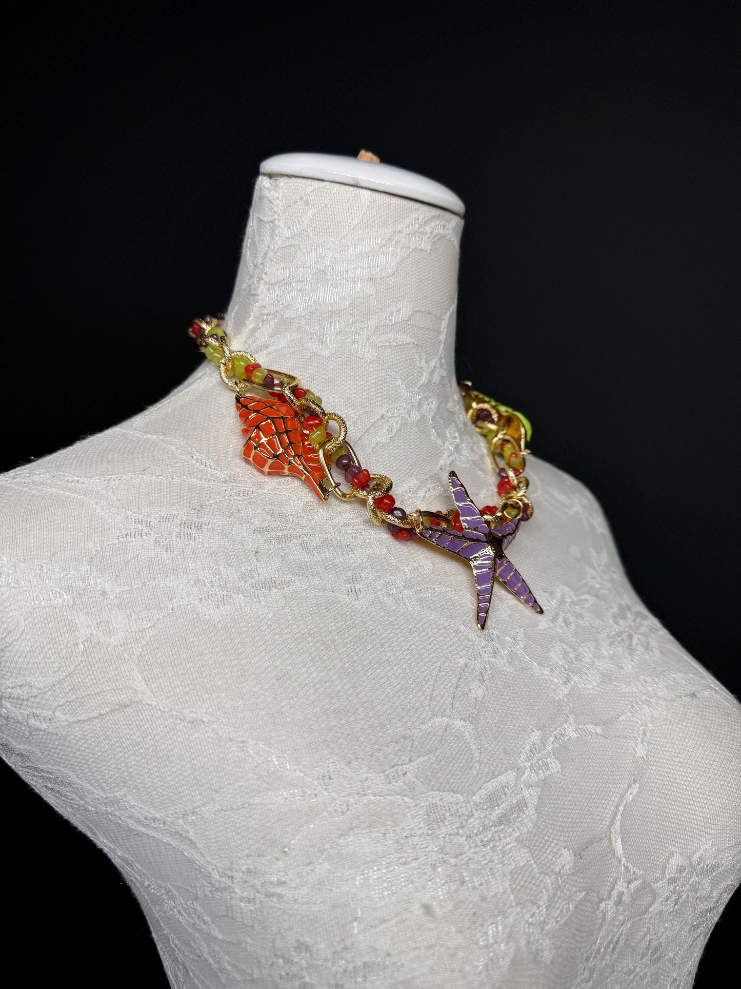 Starfish, Shells Necklace, Beads, High Quality, Chain Necklace, Shells, Fashion, FAN Design, Gift, Beach, Resort, Gift, Festival