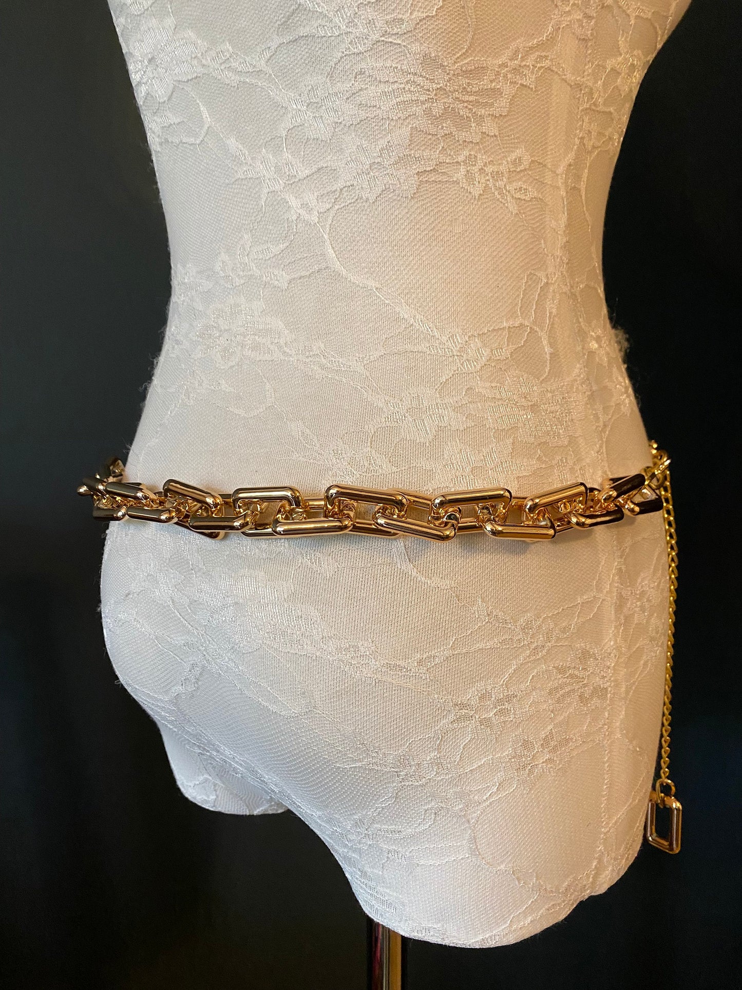 Rose Gold Chain Link Belt: Handmade Fashion Swimwear Accessory UK Size 2-40