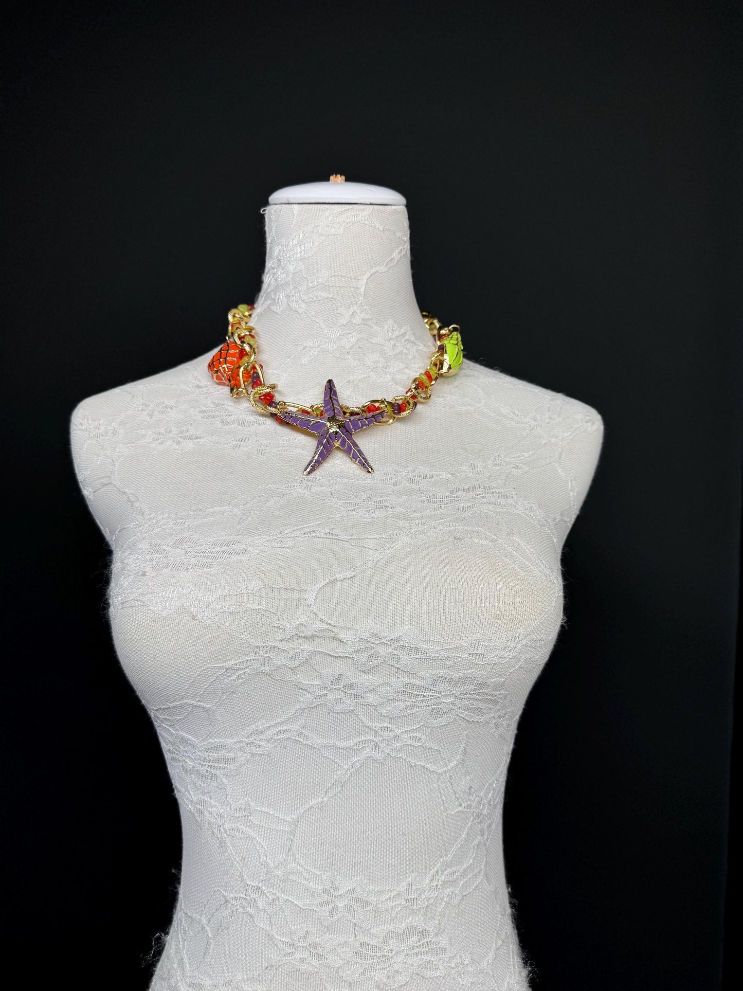 Starfish, Shells Necklace, Beads, High Quality, Chain Necklace, Shells, Fashion, FAN Design, Gift, Beach, Resort, Gift, Festival