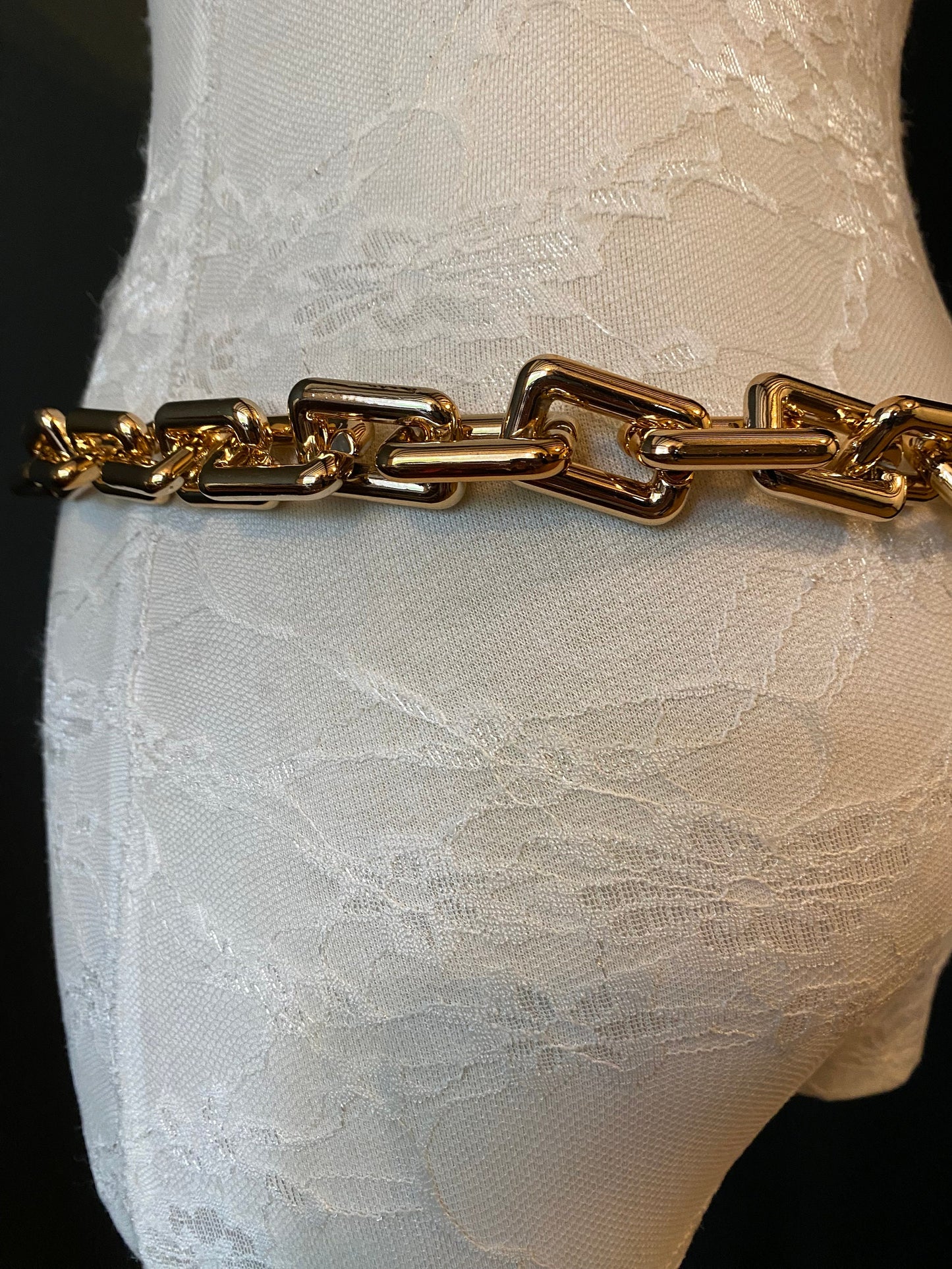 Rose Gold Chain Link Belt: Handmade Fashion Swimwear Accessory UK Size 2-40