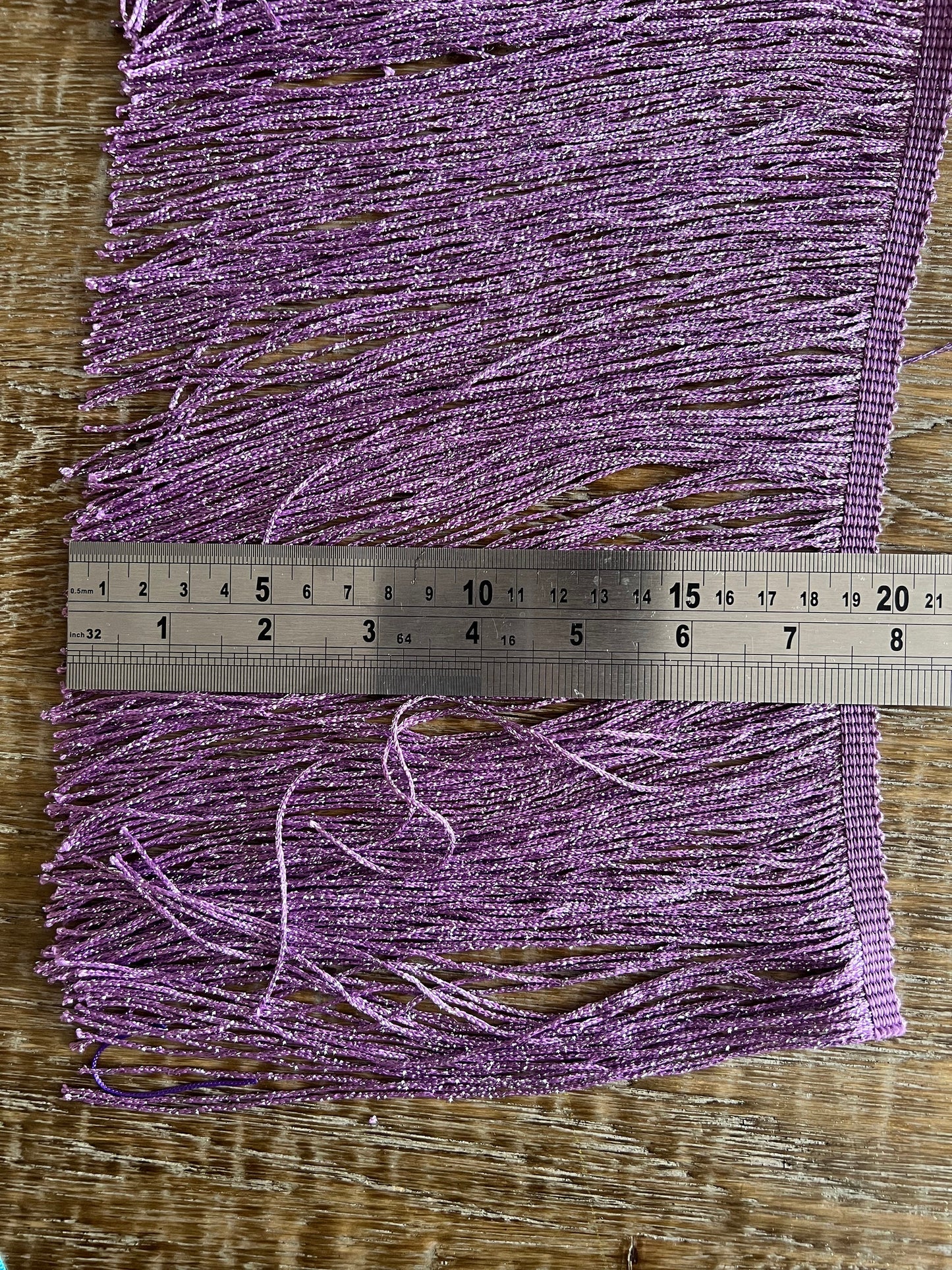 Lurex Fringe, 8” Wide, Fringe trimming, 20cm Wide Fringe, Purple, Pink, Black, Navy