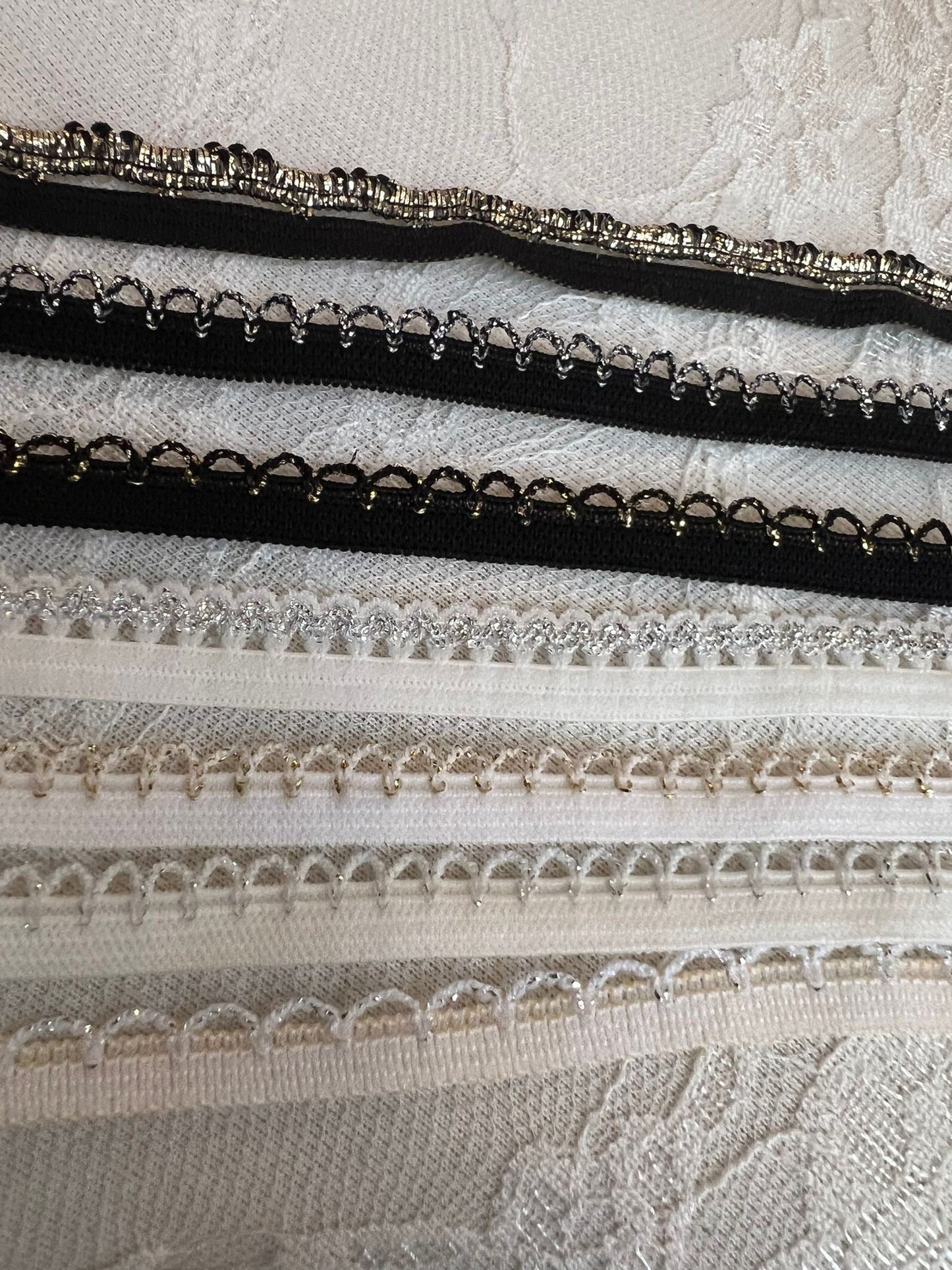 11mm Wide Lurex Picot Edge Elastic, Scallop Edging, Knicker Elastic, Lingerie Elastic, Edging Elastic, Picot Trim, Underwear