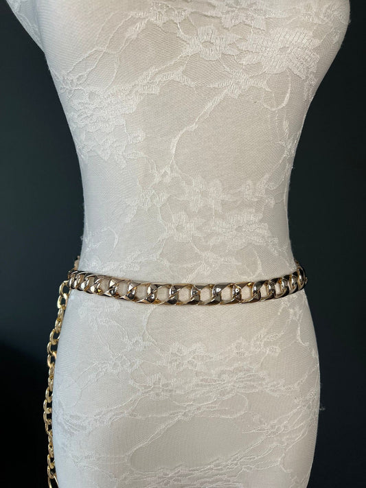 Champagne Gold Chain Belt, Family Matching Fashion Belt