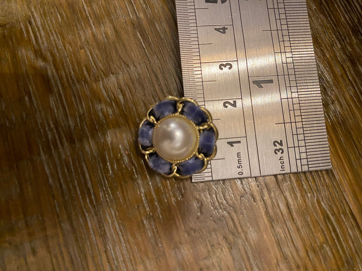Velvet Pearl Metal Buttons, Couture Style, 2cm 34L