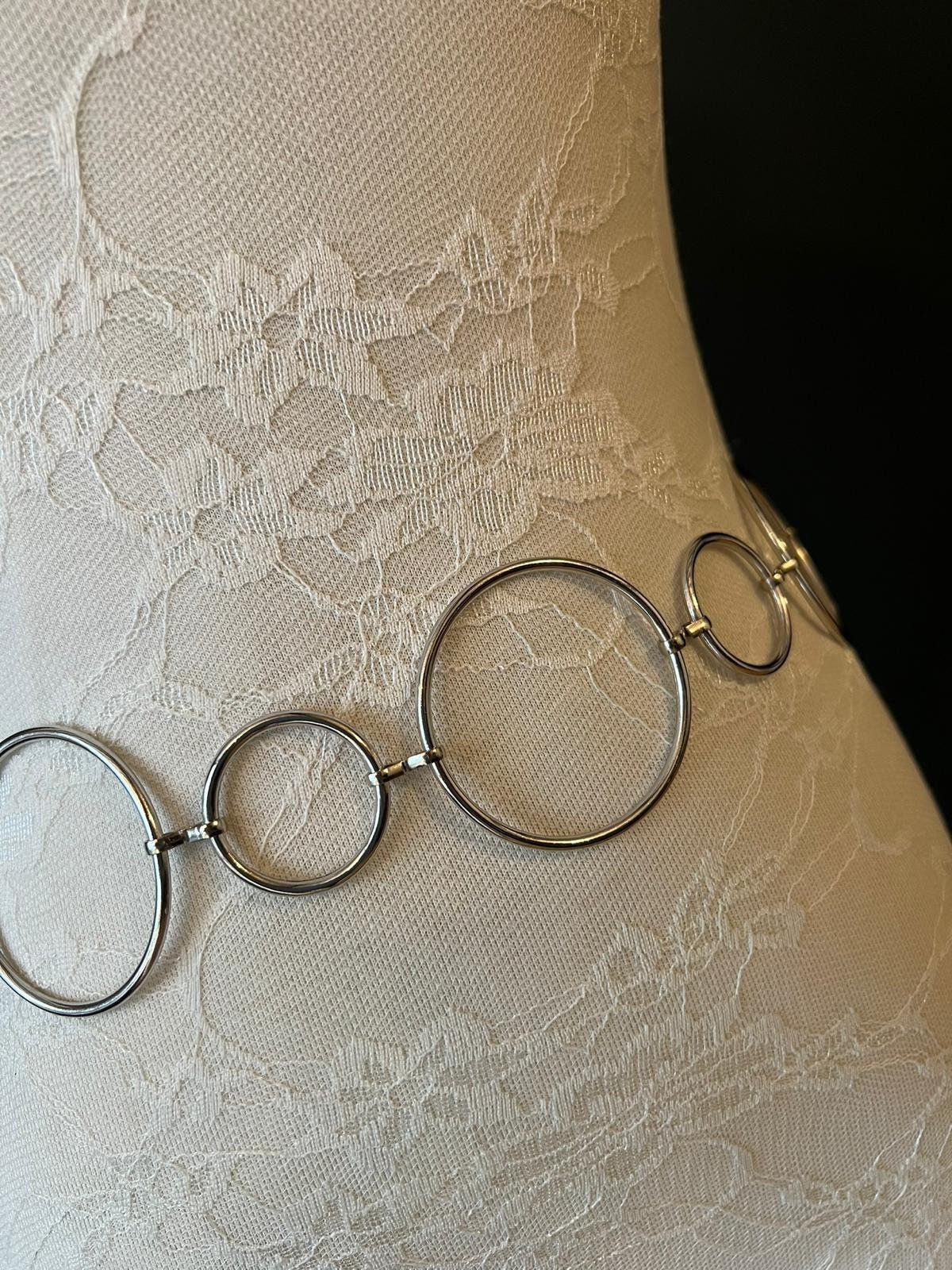 X-long Belt, Ring Belt, Fashion Belt, Silver Ring Belts, Silver or Gold, Waist sizes 18”-60”, Handmade, Swimwear, Dresses, Gift