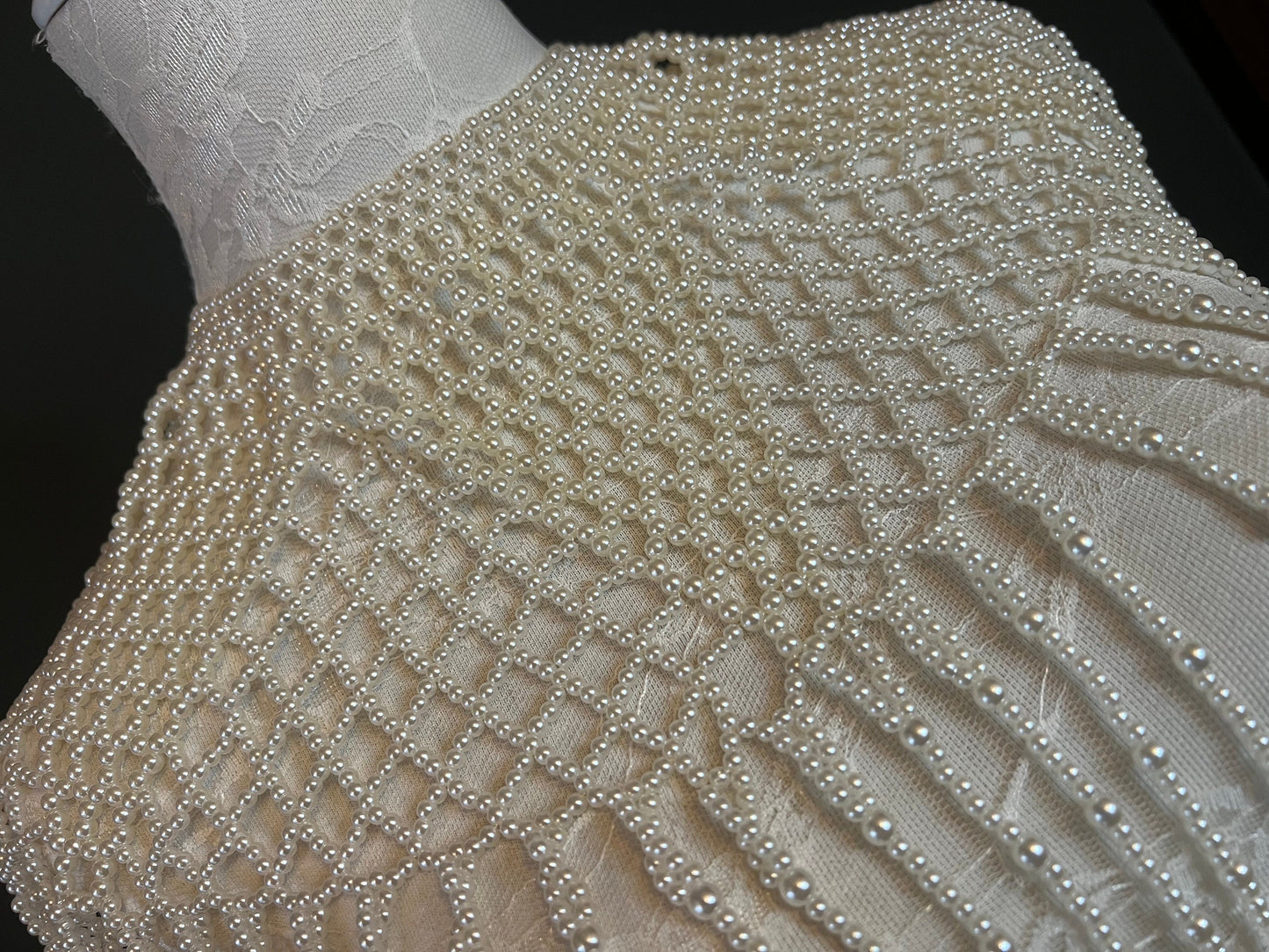 Pearl Shoulder Necklace, Pearl Fringe detail, Bridal Fashion, FAN Design