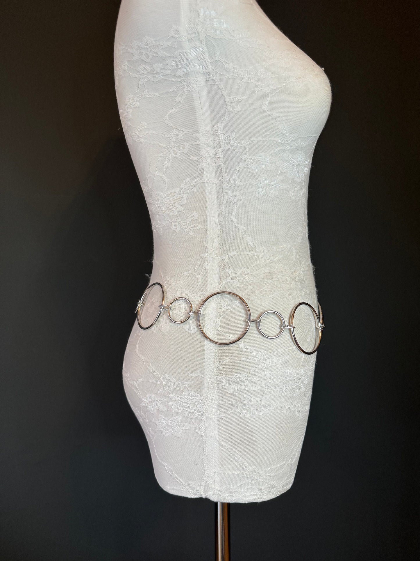 X-long Belt, Ring Belt, Fashion Belt, Silver Ring Belts, Silver or Gold, Waist sizes 18”-60”, Handmade, Swimwear, Dresses, Gift