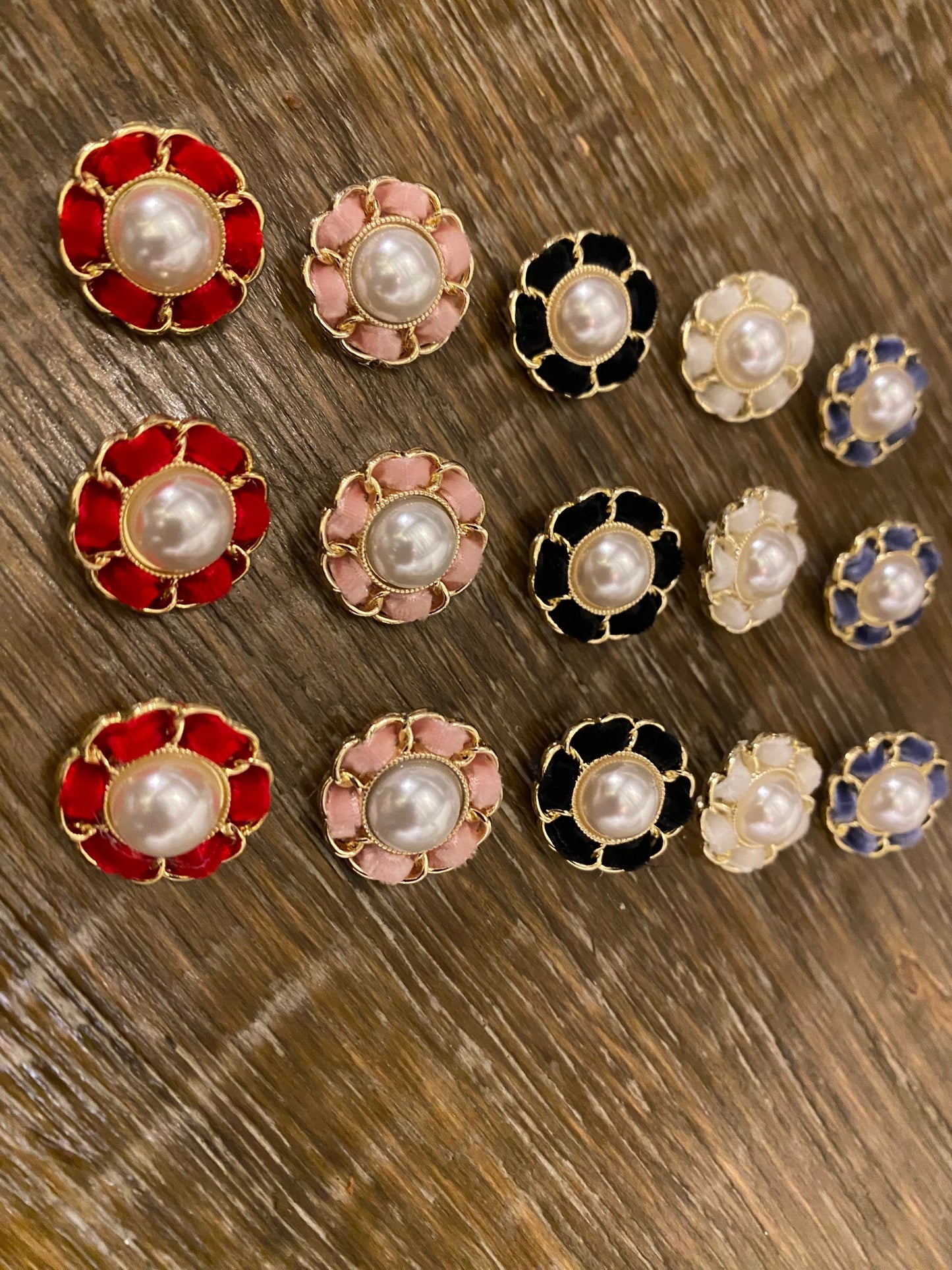Velvet Pearl Metal Buttons, Couture Style, 2cm 34L