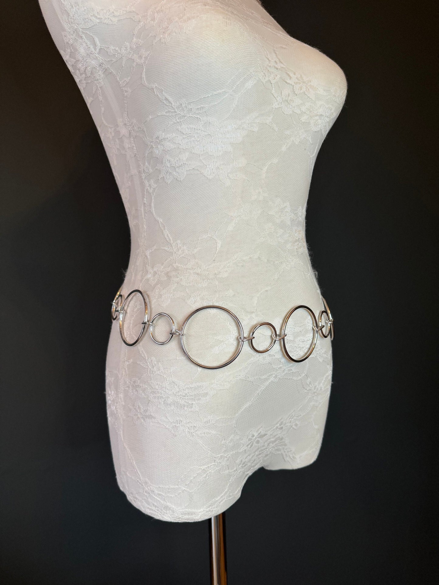 X-long Belt, Ring Belt, Fashion Belt, Silver Ring Belts, Silver or Gold, Waist sizes 18”-60”, Handmade, Swimwear, Dresses, Gift