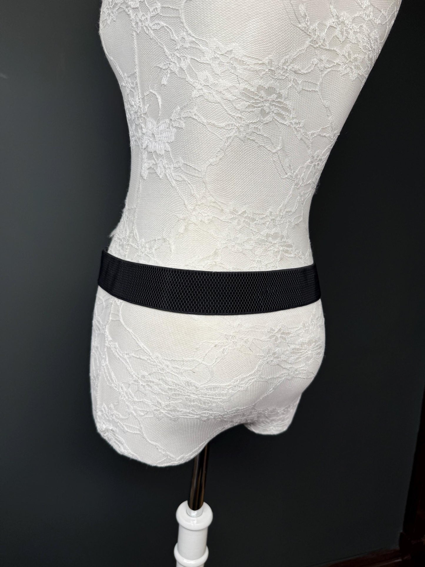 Black Woven Elastic Buckle Belt, Hand-made, Stretch Belt, Quality, 1.5”, Unique Belt, Fastening Belt, Festival, Dress, Tops, Resort, Beach