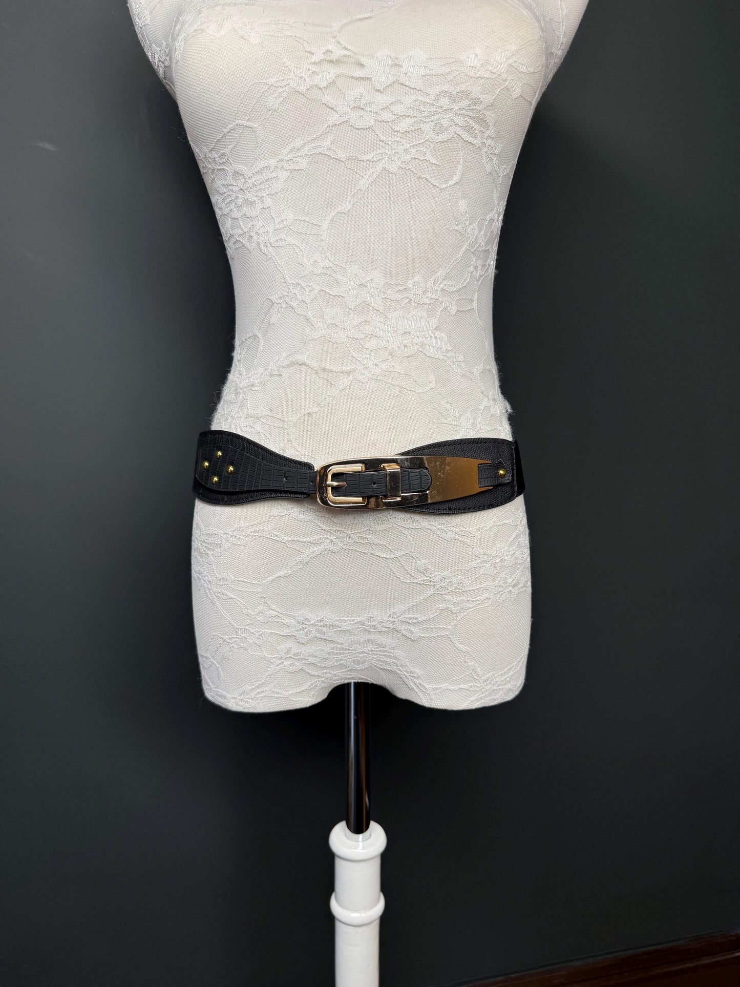 Black Woven Elastic Buckle Belt, Hand-made, Stretch Belt, Quality, 1.5”, Unique Belt, Fastening Belt, Festival, Dress, Tops, Resort, Beach
